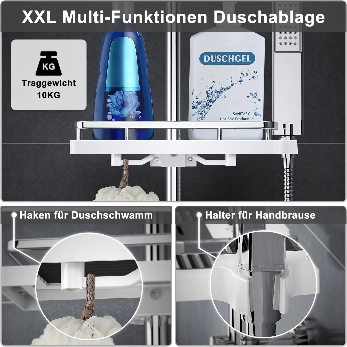 ست دوش حمام گرباخ مدل بارانی با قفسه، میله دوش کروم بدون شیرآلات دوش (35x25) ست دوش حمام گرباخ مدل بارانی با قفسه، میله دوش کروم بدون شیرآلات دوش (35x25)