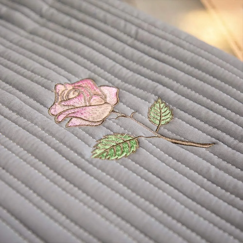 روتختی لحافی درجه یک یک نفره دو نفره ست ملحفه 3 تکه پنبه ای رو تختی لحافی تزئینات گلدوزی نفیس چند منظوره ملحفه/پتو ضخیم با 2 روبالشی 50x70 سانتی متر، آبی1-200x230 سانتی متر