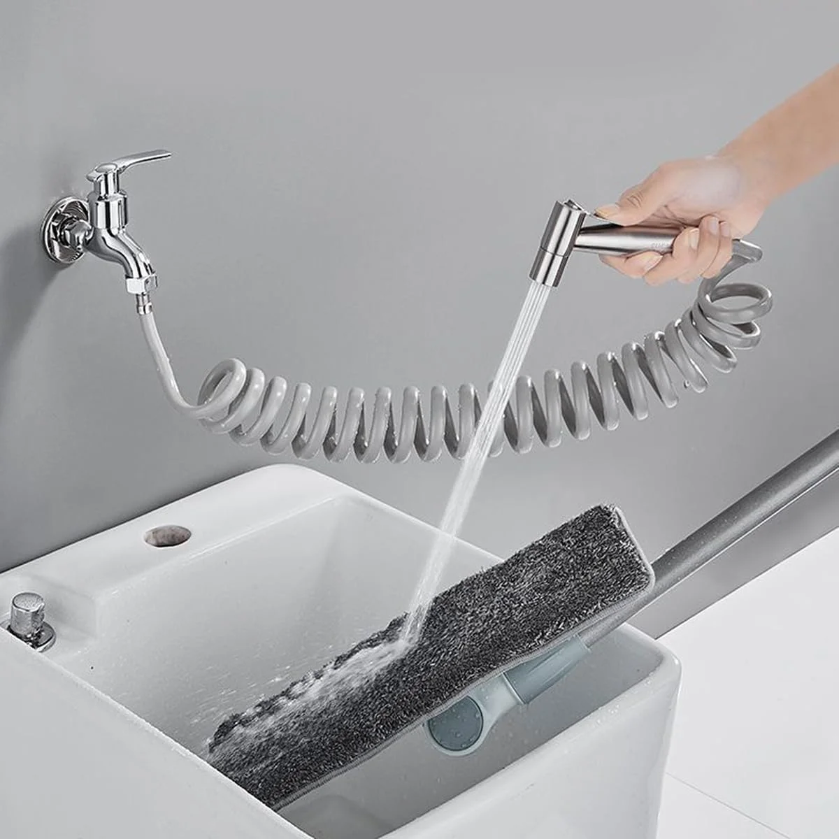 شلنگ دوش فنری انعطاف پذیر 2 عددی، شلنگ دوش تلسکوپی ABS، فنری انعطاف پذیر حمام برای شیر توالت، اسپری بیده، دوش دستی، دوش شیر حوضه - 3 متر