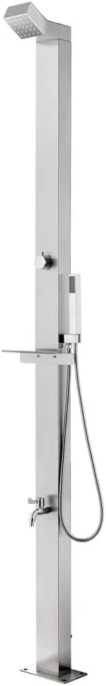 دوش باغی vidaXL با شیرآلات، پایه دوش، سیستم دوش حمام فضای باز، برج دوش، لوازم جانبی حمام باغی فضای باز، پاسیو باغی، استیل ضد زنگ