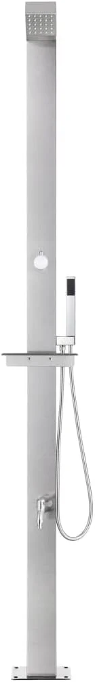 دوش باغی vidaXL با شیرآلات، پایه دوش، سیستم دوش حمام فضای باز، برج دوش، لوازم جانبی حمام باغی فضای باز، پاسیو باغی، استیل ضد زنگ