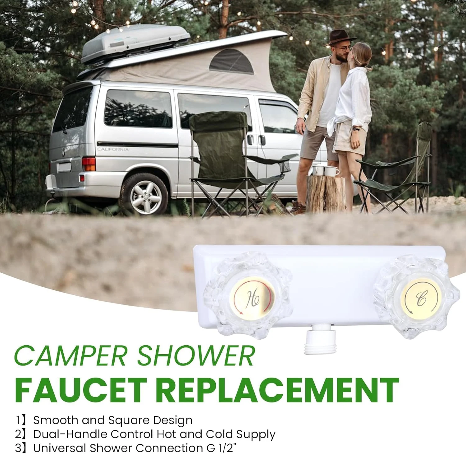 شیر دوش جایگزین RV، شیر دوش پلاستیکی کمپر با دو دسته، کیت تغییر مسیر شفاف 6.3x4.33 اینچ برای استفاده در فضای داخلی و خارجی، کنترل آب شستشوی حمام شیر دوش جایگزین RV، شیر دوش پلاستیکی کمپر با دو دسته، کیت تغییر مسیر شفاف 6.3x4.33 اینچ برای استفاده در فضای داخلی و خارجی، کنترل آب شستشوی حمام