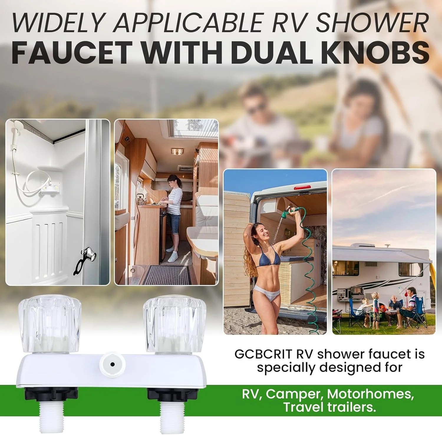 شیر دوش جایگزین RV، شیر دوش پلاستیکی کمپر با دو دسته، کیت تغییر مسیر شفاف 6.3x4.33 اینچ برای استفاده در فضای داخلی و خارجی، کنترل آب شستشوی حمام شیر دوش جایگزین RV، شیر دوش پلاستیکی کمپر با دو دسته، کیت تغییر مسیر شفاف 6.3x4.33 اینچ برای استفاده در فضای داخلی و خارجی، کنترل آب شستشوی حمام