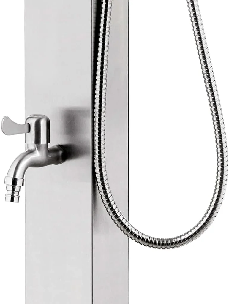 دوش باغی vidaXL با شیرآلات، پایه دوش، سیستم دوش حمام فضای باز، برج دوش، لوازم جانبی حمام باغی فضای باز، پاسیو باغی، استیل ضد زنگ