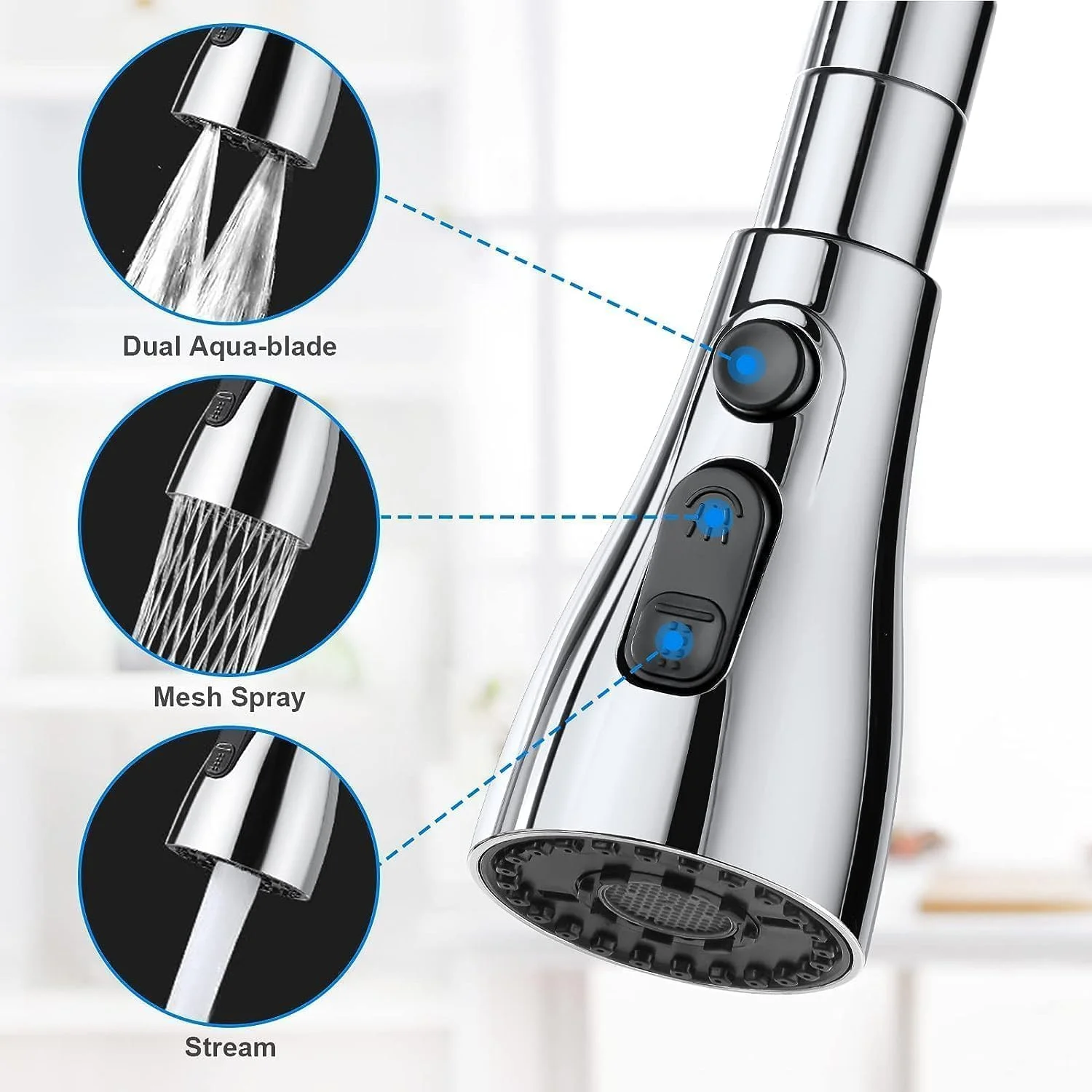 سردوش شیر آب متحرک 360 درجه KOWVOWZ، سردوش دو حالته بی نهایت، دوش شیر سینک ظرفشویی آشپزخانه، 1 عدد سردوش شیر آب متحرک 360 درجه KOWVOWZ، سردوش دو حالته بی نهایت، دوش شیر سینک ظرفشویی آشپزخانه، 1 عدد