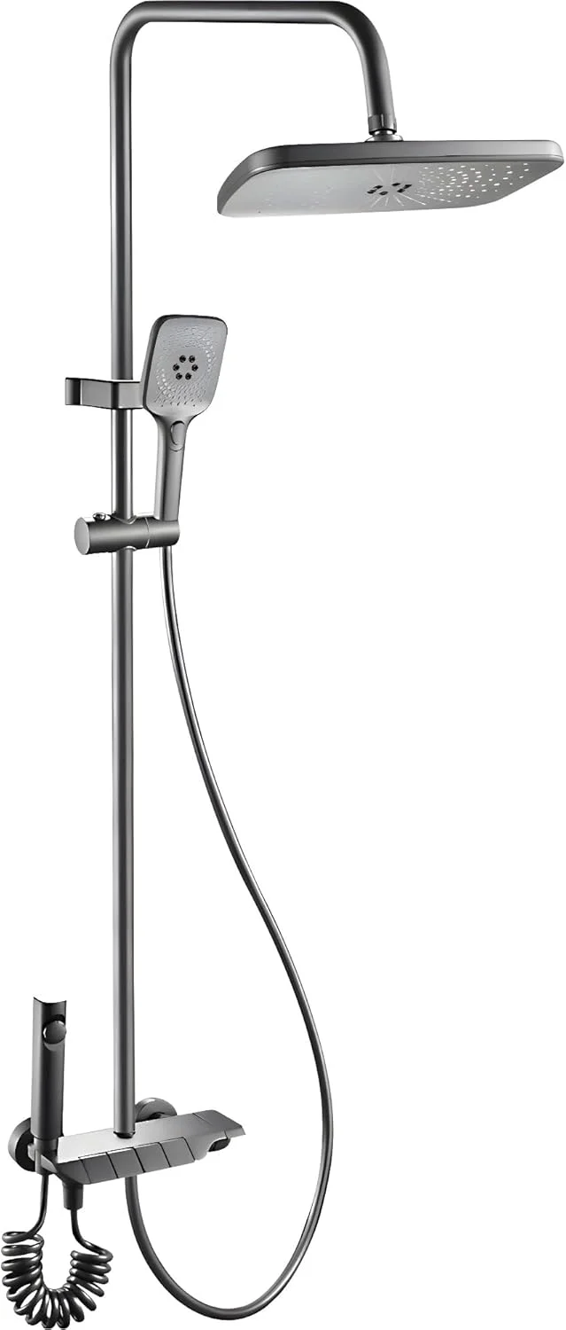 سیستم دوش با براکت های دیواری ABS، لغزنده ABS قابل تنظیم، تغییر دهنده برنجی، دوش بارانی بالای سر، دوش دستی 5 حالته، شلنگ های فلزی دوتایی در هم قفل شده 150 سانتی متری و 40 سانتی متری سیستم دوش با براکت های دیواری ABS، لغزنده ABS قابل تنظیم، تغییر دهنده برنجی، دوش بارانی بالای سر، دوش دستی 5 حالته، شلنگ های فلزی دوتایی در هم قفل شده 150 سانتی متری و 40 سانتی متری