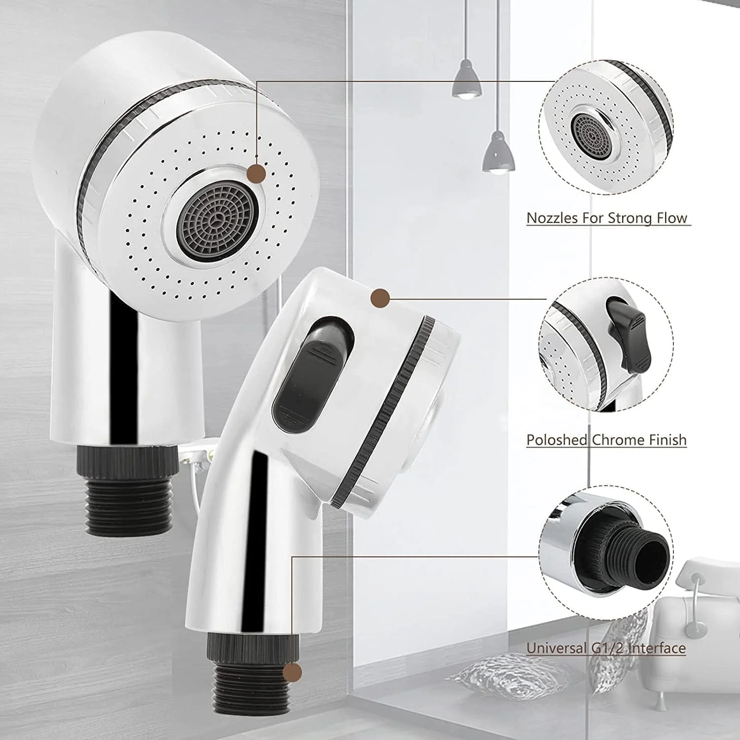 سردوش شامپوخور سالنی Azonee، سردوش حمام برای کودکان، اسپا پدیکور، دکمه کنترل جانبی جایگزین شیرآلات استیل ضد زنگ برای شستشوی موی نوزاد و حیوانات خانگی سردوش شامپوخور سالنی Azonee، سردوش حمام برای کودکان، اسپا پدیکور، دکمه کنترل جانبی جایگزین شیرآلات استیل ضد زنگ برای شستشوی موی نوزاد و حیوانات خانگی