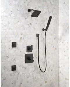 تزئینات اسپری بدن مربعی دلتا Faucet T50210-CZ، برنز شامپاین تزئینات اسپری بدن مربعی دلتا Faucet T50210-CZ، برنز شامپاین