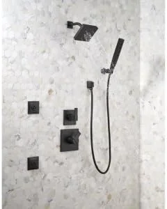 تزئینات اسپری بدن مربعی دلتا Faucet T50210-CZ، برنز شامپاین تزئینات اسپری بدن مربعی دلتا Faucet T50210-CZ، برنز شامپاین