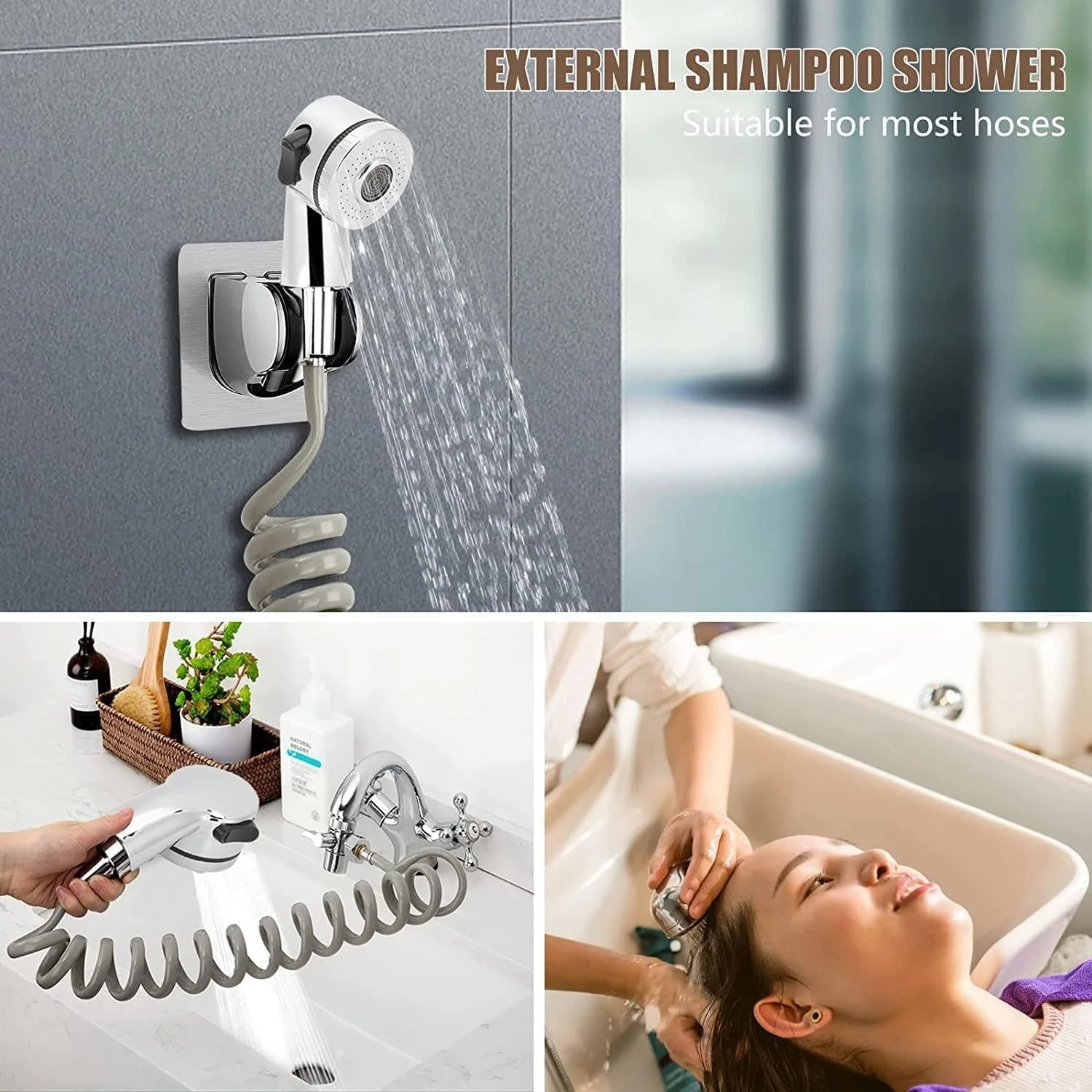 سردوش شامپوخور سالنی Azonee، سردوش حمام برای کودکان، اسپا پدیکور، دکمه کنترل جانبی جایگزین شیرآلات استیل ضد زنگ برای شستشوی موی نوزاد و حیوانات خانگی سردوش شامپوخور سالنی Azonee، سردوش حمام برای کودکان، اسپا پدیکور، دکمه کنترل جانبی جایگزین شیرآلات استیل ضد زنگ برای شستشوی موی نوزاد و حیوانات خانگی