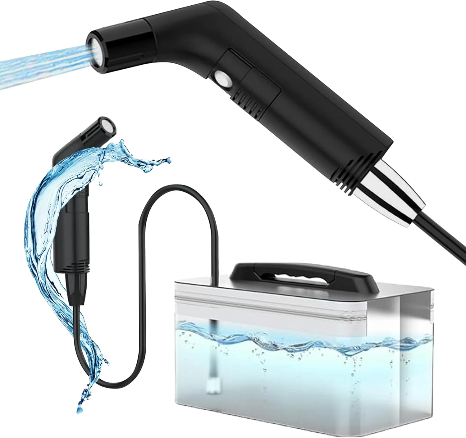 Fixwal® بیده شطاف مسافرتی قابل حمل - دوش دستی مسلمان، اسپری توالت قابل حمل، بیده مسافرتی قابل شارژ - شطاف محمول للسفر متنقل (مشکی) Fixwal® بیده شطاف مسافرتی قابل حمل - دوش دستی مسلمان، اسپری توالت قابل حمل، بیده مسافرتی قابل شارژ - شطاف محمول للسفر متنقل (مشکی)