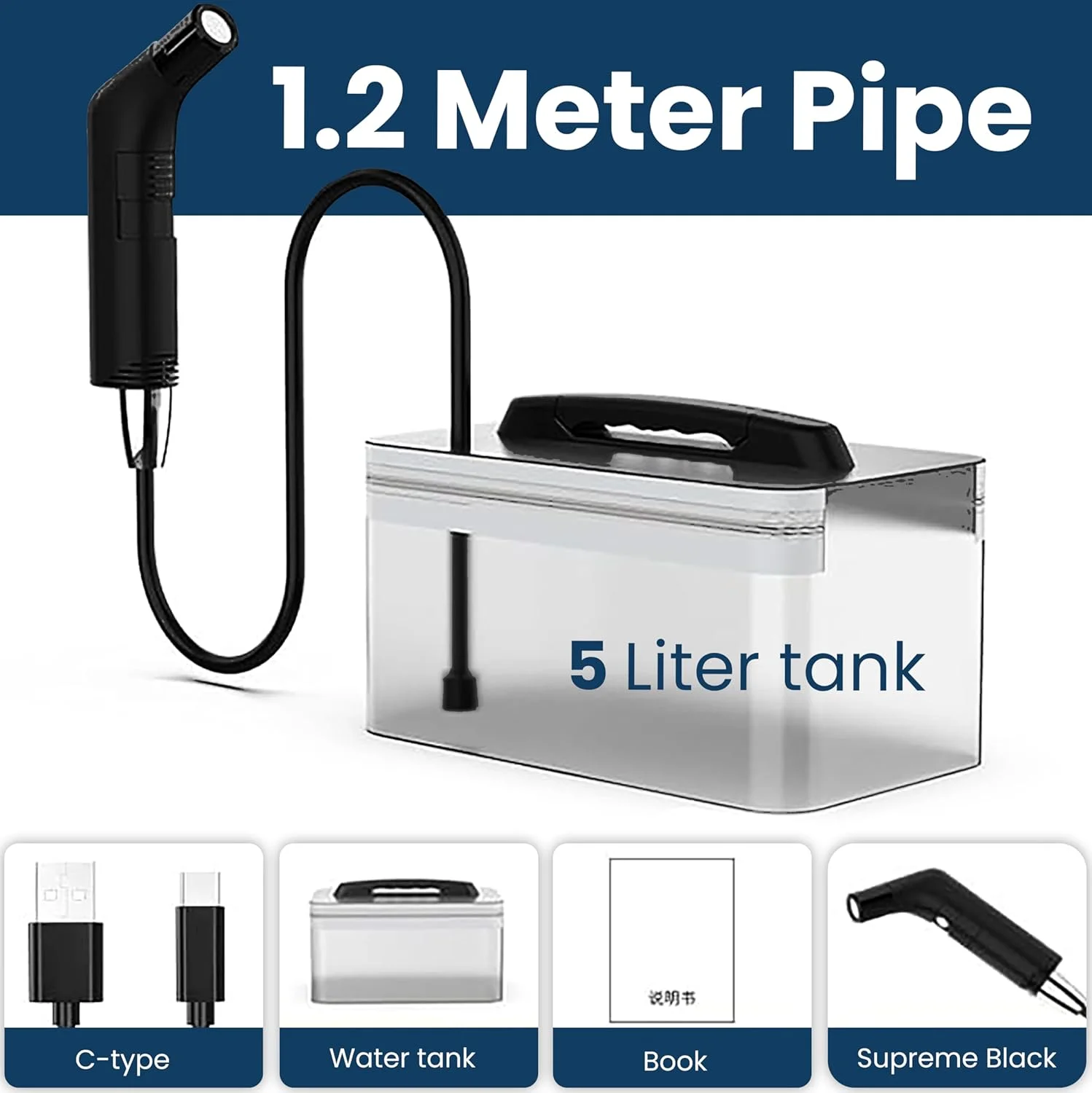 Fixwal® بیده شطاف مسافرتی قابل حمل - دوش دستی مسلمان، اسپری توالت قابل حمل، بیده مسافرتی قابل شارژ - شطاف محمول للسفر متنقل (مشکی) Fixwal® بیده شطاف مسافرتی قابل حمل - دوش دستی مسلمان، اسپری توالت قابل حمل، بیده مسافرتی قابل شارژ - شطاف محمول للسفر متنقل (مشکی)