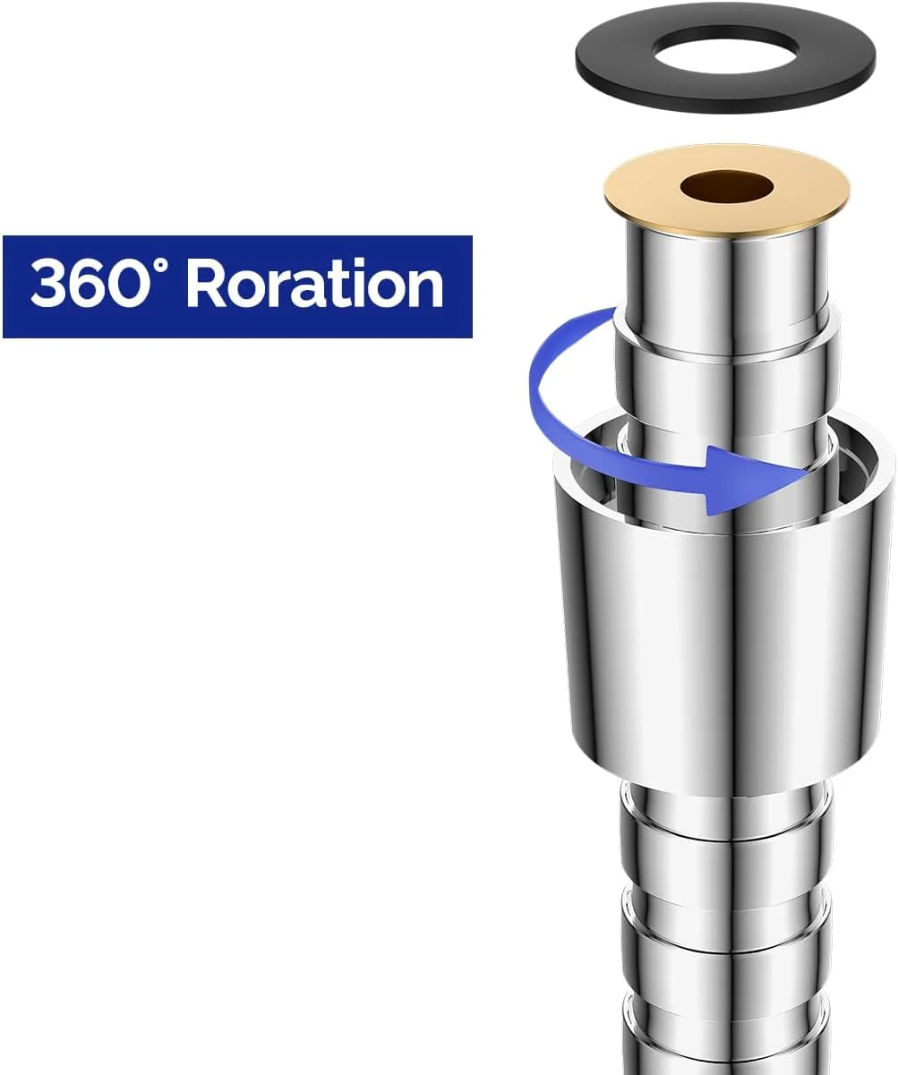 شلنگ دوش دستی JOMOO برای سردوش دستی، شلنگ دوش دستی استیل ضد زنگ انعطاف پذیر 47 اینچ 1.2 متری با روکش کروم و اتصال برنجی شلنگ دوش دستی JOMOO برای سردوش دستی، شلنگ دوش دستی استیل ضد زنگ انعطاف پذیر 47 اینچ 1.2 متری با روکش کروم و اتصال برنجی