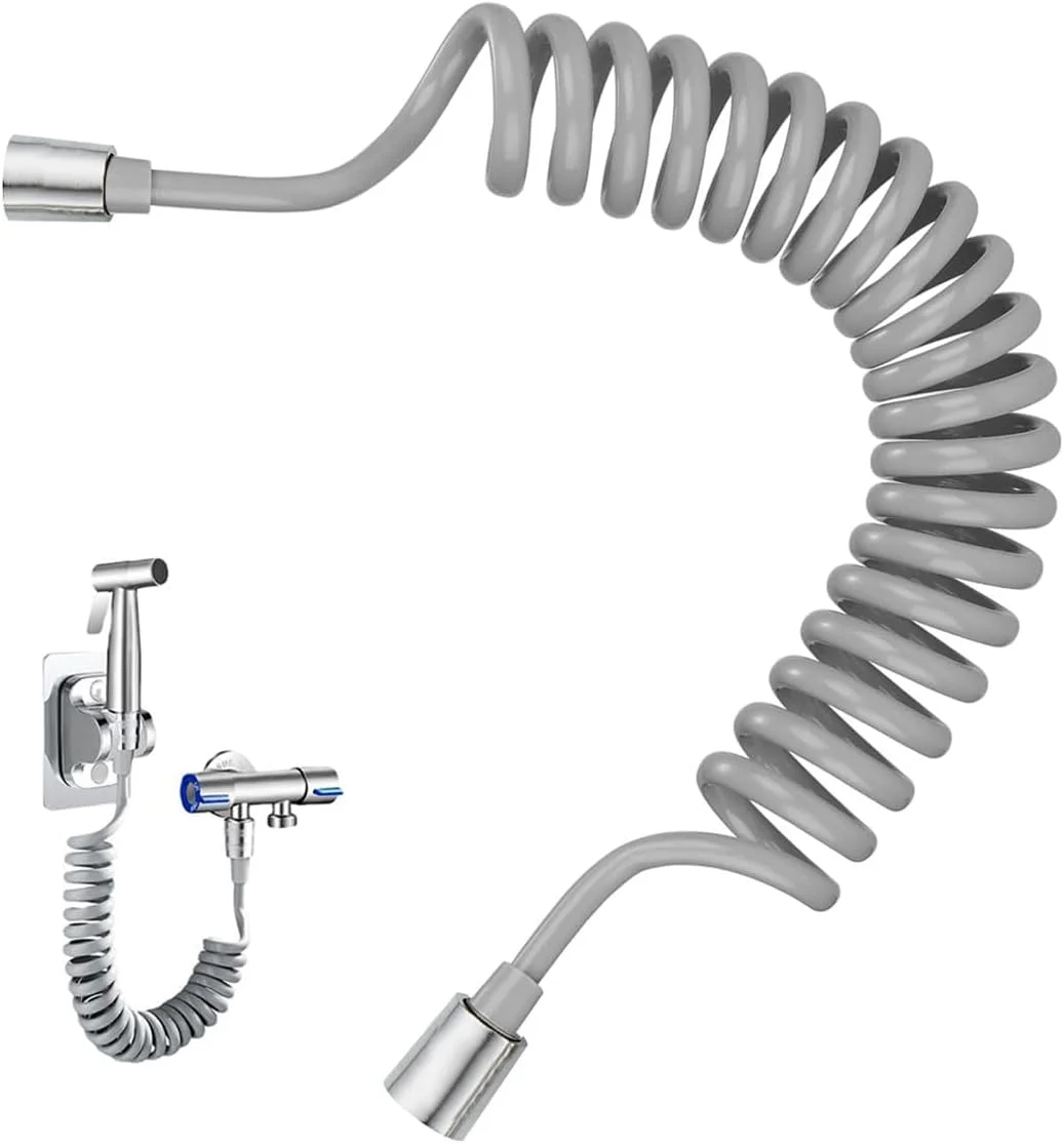 شلنگ دوش فنری انعطاف پذیر 2 متری ECVV، شلنگ دوش تلسکوپی PU، شلنگ جایگزین سر دوش مارپیچی برای شیر توالت/اسپری بیده، طراحی سیم تلفن شلنگ دوش فنری انعطاف پذیر 2 متری ECVV، شلنگ دوش تلسکوپی PU، شلنگ جایگزین سر دوش مارپیچی برای شیر توالت/اسپری بیده، طراحی سیم تلفن