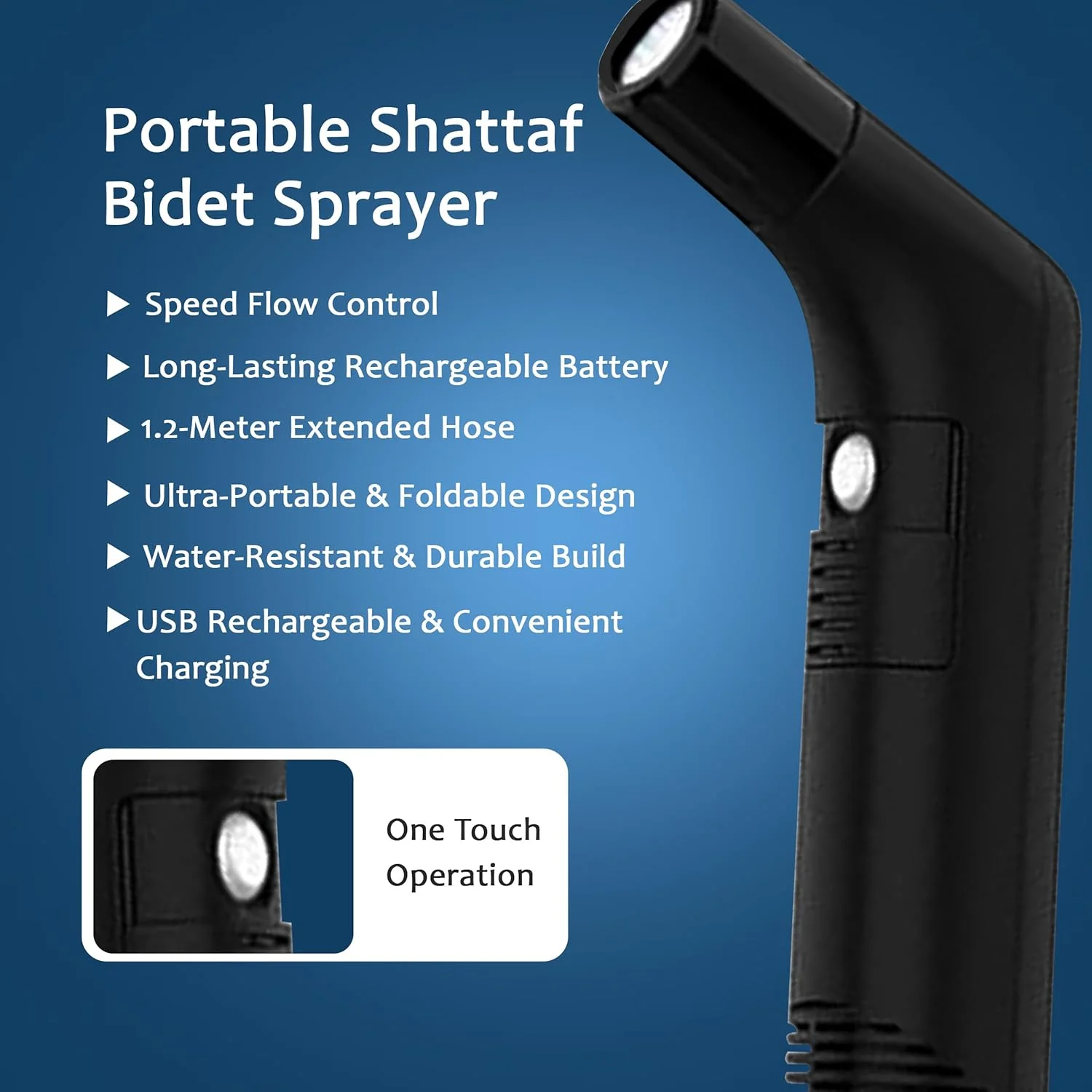 Fixwal® بیده شطاف مسافرتی قابل حمل - دوش دستی مسلمان، اسپری توالت قابل حمل، بیده مسافرتی قابل شارژ - شطاف محمول للسفر متنقل (مشکی) Fixwal® بیده شطاف مسافرتی قابل حمل - دوش دستی مسلمان، اسپری توالت قابل حمل، بیده مسافرتی قابل شارژ - شطاف محمول للسفر متنقل (مشکی)