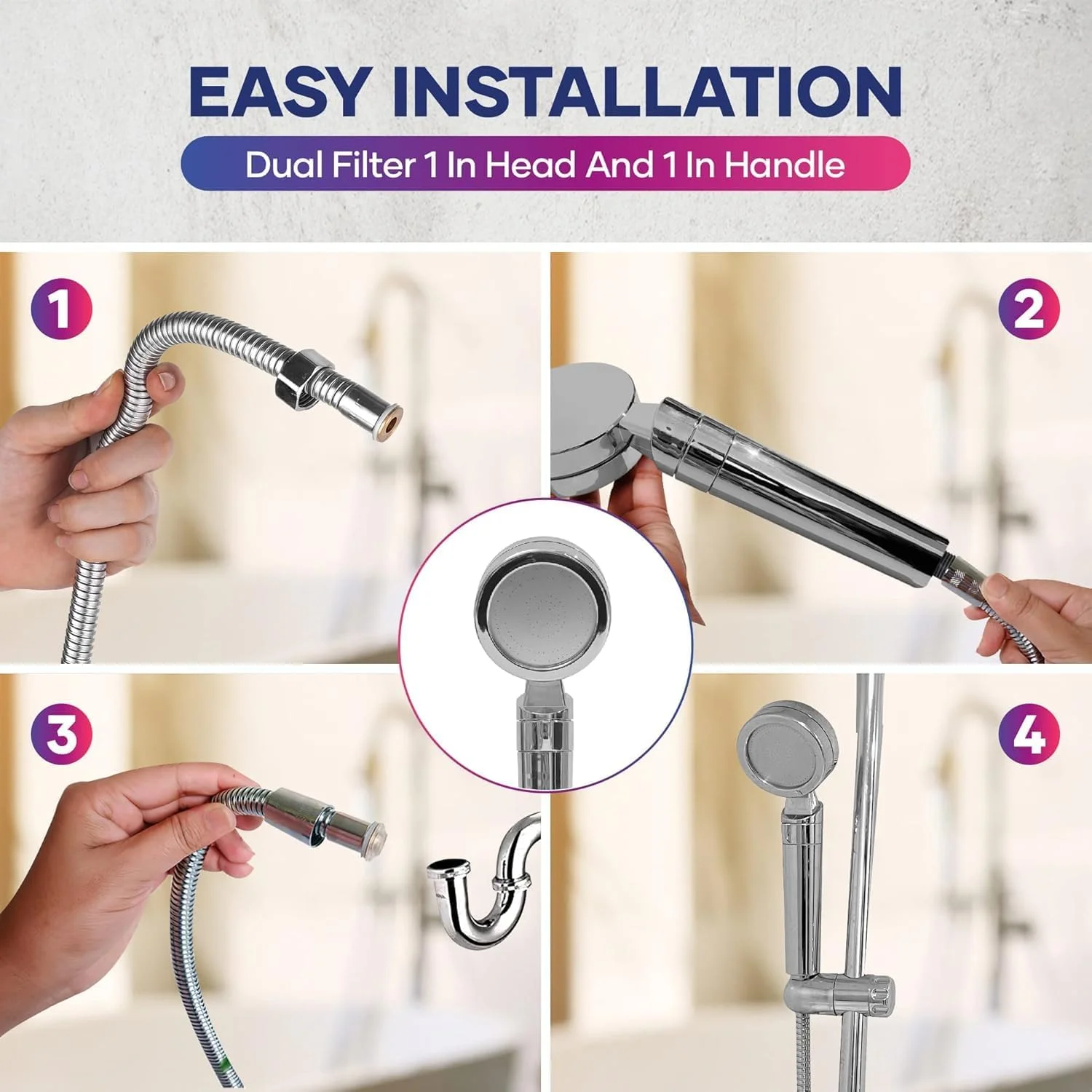 CAROSKI Flexible Stainless Steel Shower Hose Pipe 2M with Brass Connector, Leak-Proof & Rust-Resistant Water Supply Pipe for Bathroom, Sink, Basin, Faucet – Hot & Cold Water Compatible CAROSKI Flexible Stainless Steel Shower Hose Pipe 2M with Brass Connector, Leak-Proof & Rust-Resistant Water Supply Pipe for Bathroom, Sink, Basin, Faucet – Hot & Cold Water Compatible