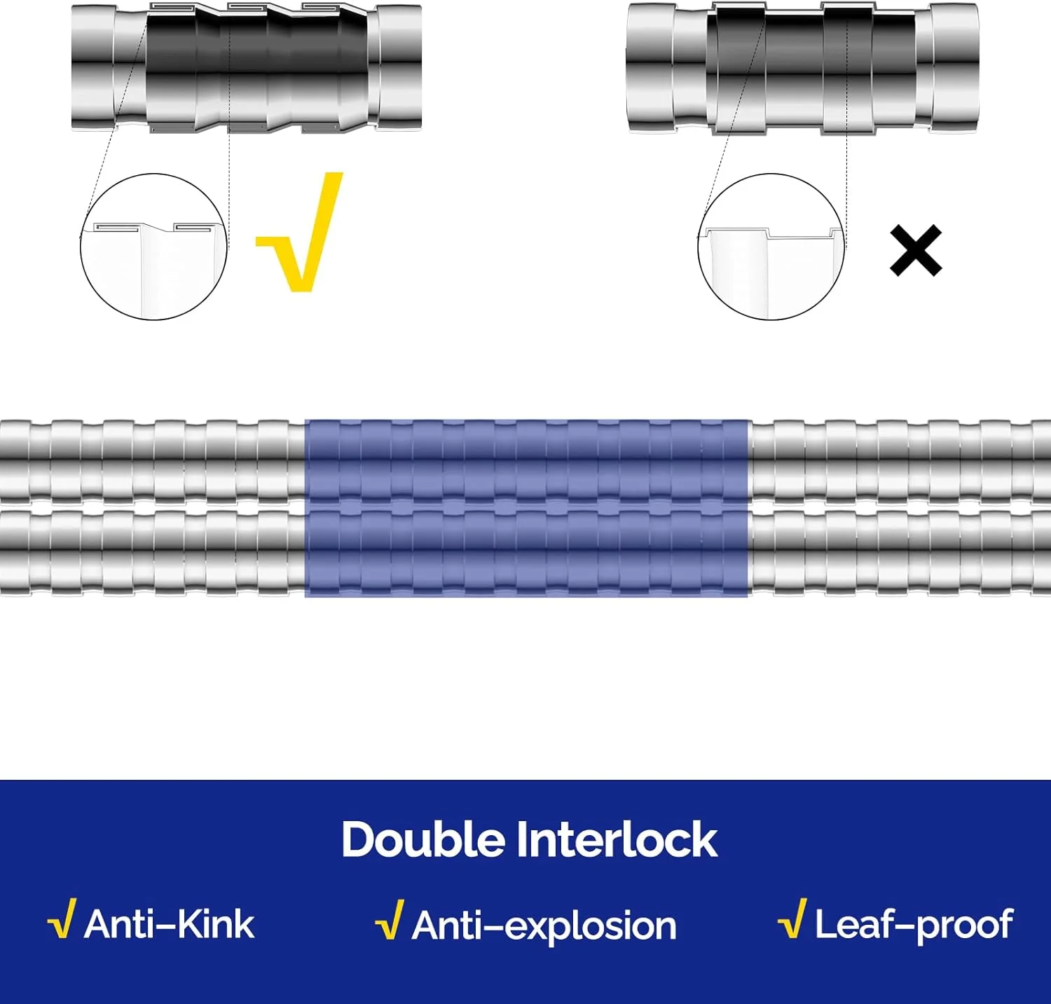 شلنگ دوش دستی JOMOO برای سردوش دستی، شلنگ دوش دستی استیل ضد زنگ انعطاف پذیر 47 اینچ 1.2 متری با روکش کروم و اتصال برنجی شلنگ دوش دستی JOMOO برای سردوش دستی، شلنگ دوش دستی استیل ضد زنگ انعطاف پذیر 47 اینچ 1.2 متری با روکش کروم و اتصال برنجی