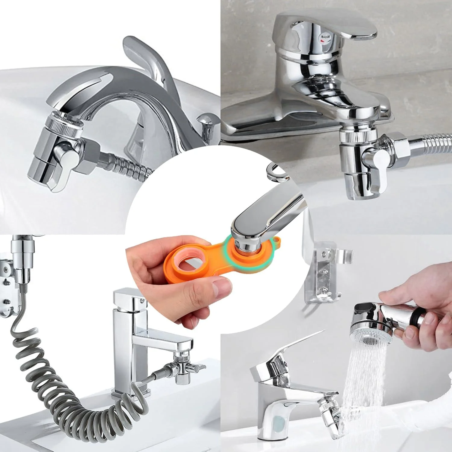 آداپتور شیر T شکل، مناسب برای سردوش های دستی، شیرآلات سینک ظرفشویی، شیرآلات روشویی، اتصال دوش برای شیرآلات حمام، شیر تبدیل دوش، شیر تبدیل 3 طرفه (1) آداپتور شیر T شکل، مناسب برای سردوش های دستی، شیرآلات سینک ظرفشویی، شیرآلات روشویی، اتصال دوش برای شیرآلات حمام، شیر تبدیل دوش، شیر تبدیل 3 طرفه (1)