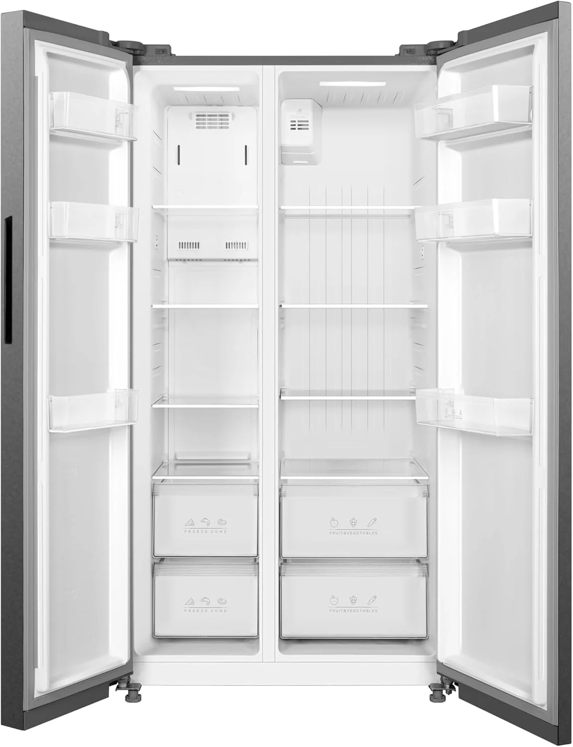 یخچال ساید بای ساید دوو با کمپرسور اینورتر هوشمند - ظرفیت ناخالص 721 لیتر / خالص 510 لیتر - استیل ضد زنگ مشکی با نمایشگر دیجیتال - مدل FRS-721VSIN - دارای 1 سال گارانتی