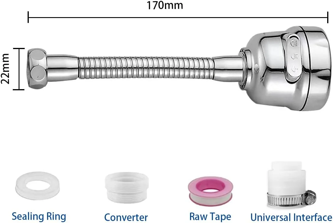 لوازم جانبی آبپاش شیر آشپزخانه TXYGZ، افزایش دهنده شیر آب متحرک سینک آشپزخانه، سر شیر آب سینک چرخان 360 درجه، شیر ضد پاشش، دوش تقویت شده و شیر آب صرفه جویی در آب برای آشپزخانه