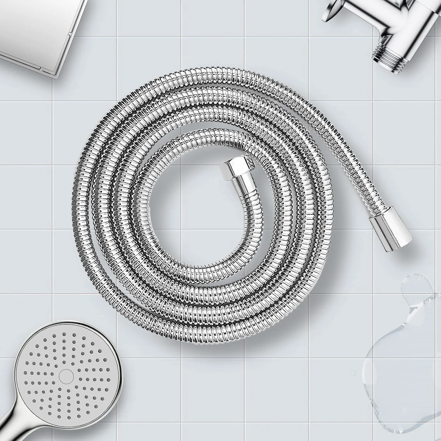 شلنگ دوش دستی JOMOO برای سردوش دستی، شلنگ دوش دستی استیل ضد زنگ انعطاف پذیر 47 اینچ 1.2 متری با روکش کروم و اتصال برنجی شلنگ دوش دستی JOMOO برای سردوش دستی، شلنگ دوش دستی استیل ضد زنگ انعطاف پذیر 47 اینچ 1.2 متری با روکش کروم و اتصال برنجی