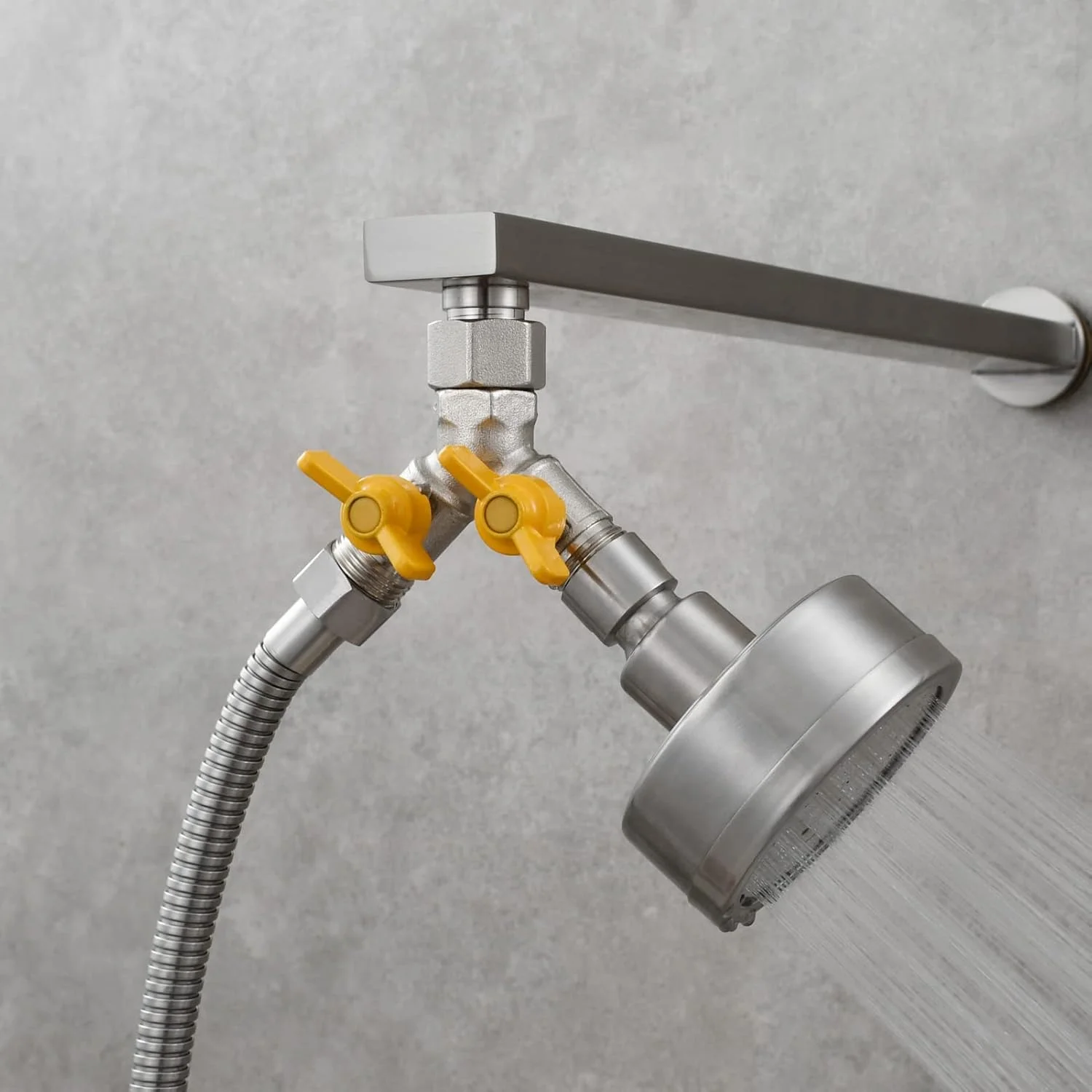 شیر قطع کن Tecmolog، شیر سه راهی برنجی تغییر دهنده جریان آب دوش، روکش نیکل برس خورده، تقسیم کننده شیر آب برای سردوش، مدل DSF009A شیر قطع کن Tecmolog، شیر سه راهی برنجی تغییر دهنده جریان آب دوش، روکش نیکل برس خورده، تقسیم کننده شیر آب برای سردوش، مدل DSF009A