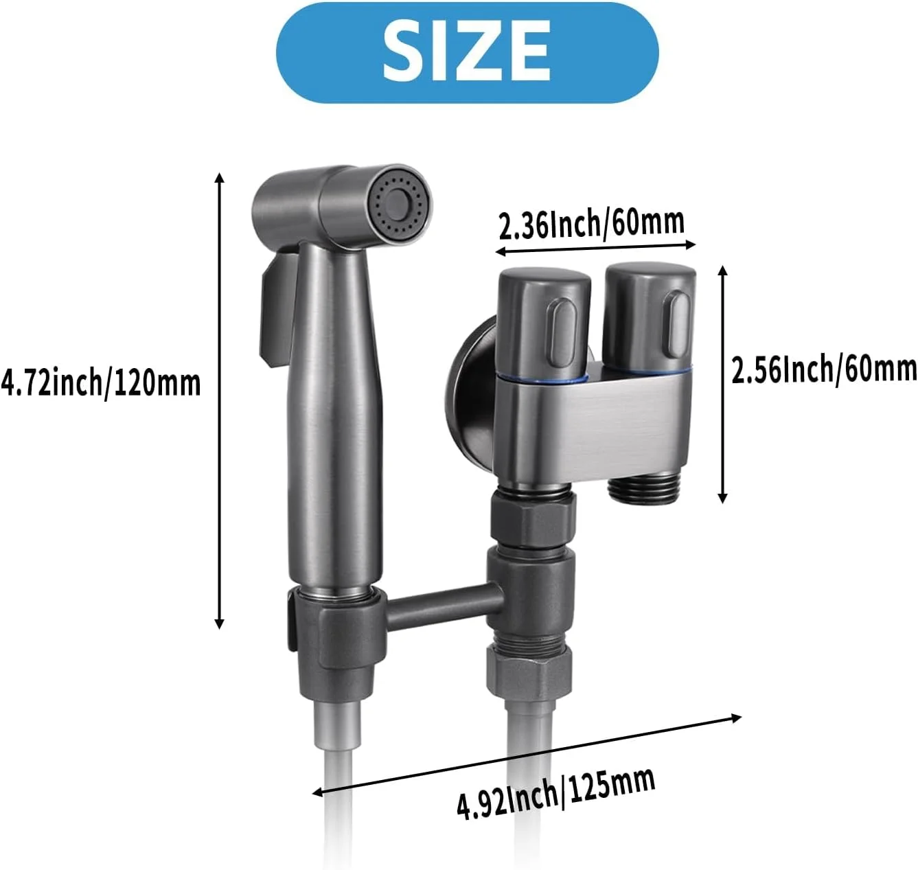 اسپری دستی بیده برای توالت، اتصال بیده برای توالت، دوش اسلامی، کنترل دوگانه، برنجی، کیت اسپری جت شیر حمام برای شستشوی زنانه/شستشوی پوشک، کیت اسپری شیر توالت (مشکی) اسپری دستی بیده برای توالت، اتصال بیده برای توالت، دوش اسلامی، کنترل دوگانه، برنجی، کیت اسپری جت شیر حمام برای شستشوی زنانه/شستشوی پوشک، کیت اسپری شیر توالت (مشکی)