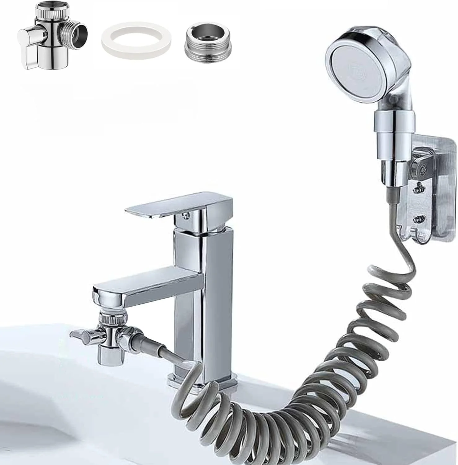 سری دوش حمام TERRIFI برای شیرآلات وان - شلنگ تلسکوپی، آداپتور شیر و طراحی ضد رسوب، 22 میلی متر G1/2 برای شستشوی مو، دوش حیوانات خانگی، اتاق سرویس بهداشتی، لوله لباسشویی سری دوش حمام TERRIFI برای شیرآلات وان - شلنگ تلسکوپی، آداپتور شیر و طراحی ضد رسوب، 22 میلی متر G1/2 برای شستشوی مو، دوش حیوانات خانگی، اتاق سرویس بهداشتی، لوله لباسشویی