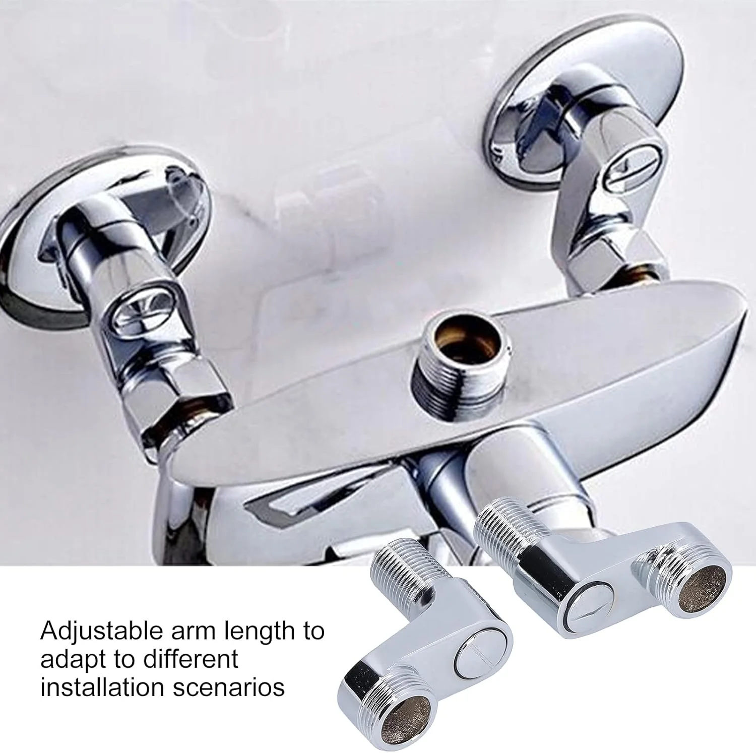 بازوی چرخشی شیر دوش Depisuta، روکش کروم، قابل تنظیم، آب بندی مناسب، آداپتور مخلوط کن دوش G1/2 به G3/4 به همراه واشر برای استفاده خانگی در حمام بازوی چرخشی شیر دوش Depisuta، روکش کروم، قابل تنظیم، آب بندی مناسب، آداپتور مخلوط کن دوش G1/2 به G3/4 به همراه واشر برای استفاده خانگی در حمام