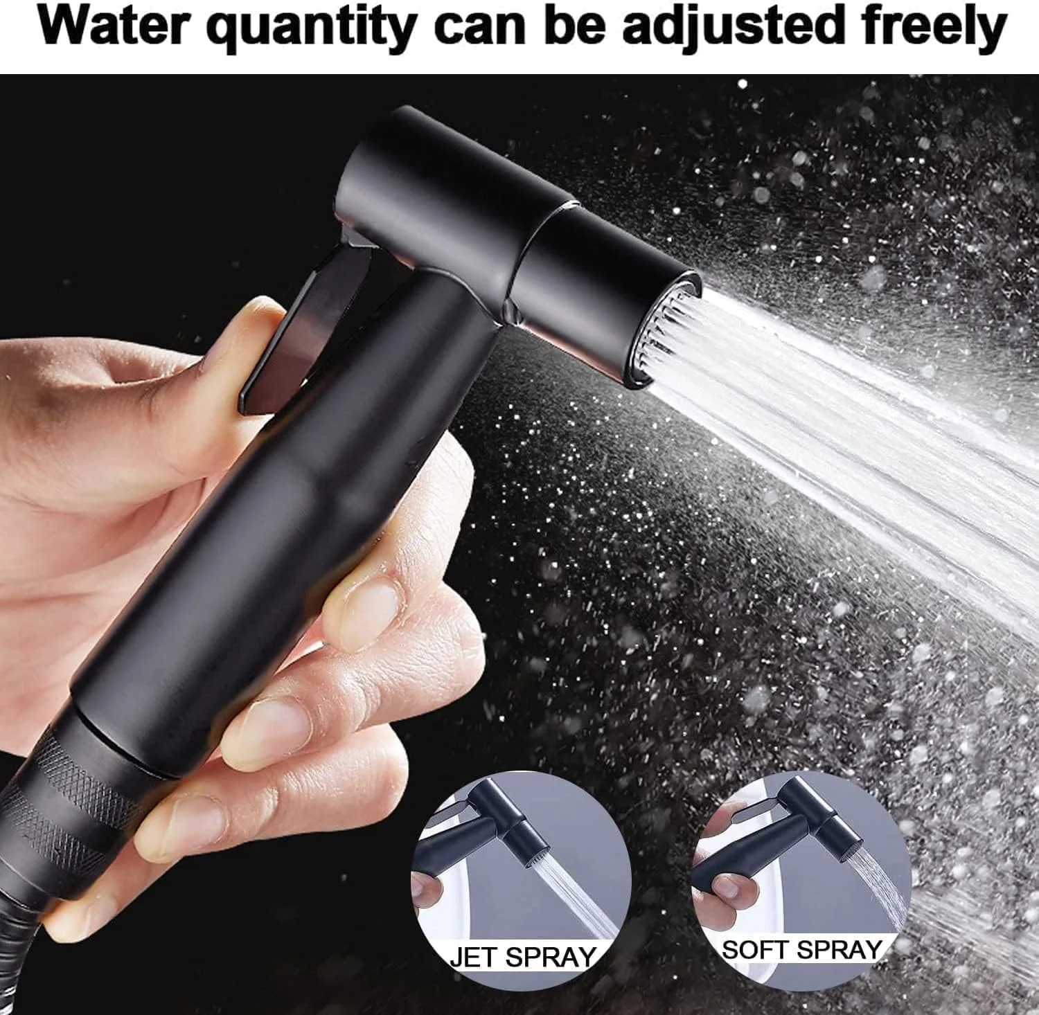 اسپری توالت با اتصالات، شطاف دستی لوکس، جت حمام بادوام و سنگین، اسپری پوشک پارچه ای، شیر آب دستی دوش مسلمان، خاخ الحمام (مشکی) اسپری توالت با اتصالات، شطاف دستی لوکس، جت حمام بادوام و سنگین، اسپری پوشک پارچه ای، شیر آب دستی دوش مسلمان، خاخ الحمام (مشکی)