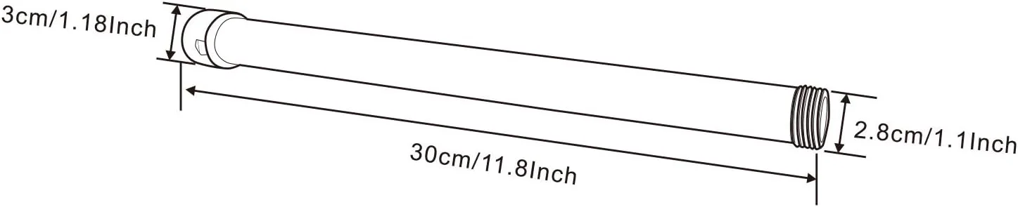 میله افزایش ارتفاع شیر دوش گاتونوو، برنجی عتیقه 12 اینچی، مناسب برای سیستم دوش و استفاده تجاری