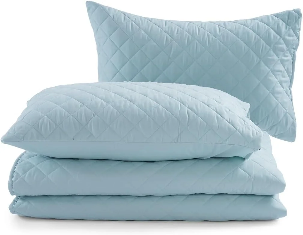 ست روتختی سه تکه طرح لوزی پان هوم ابعاد 220X240 سانتی متر - آبی