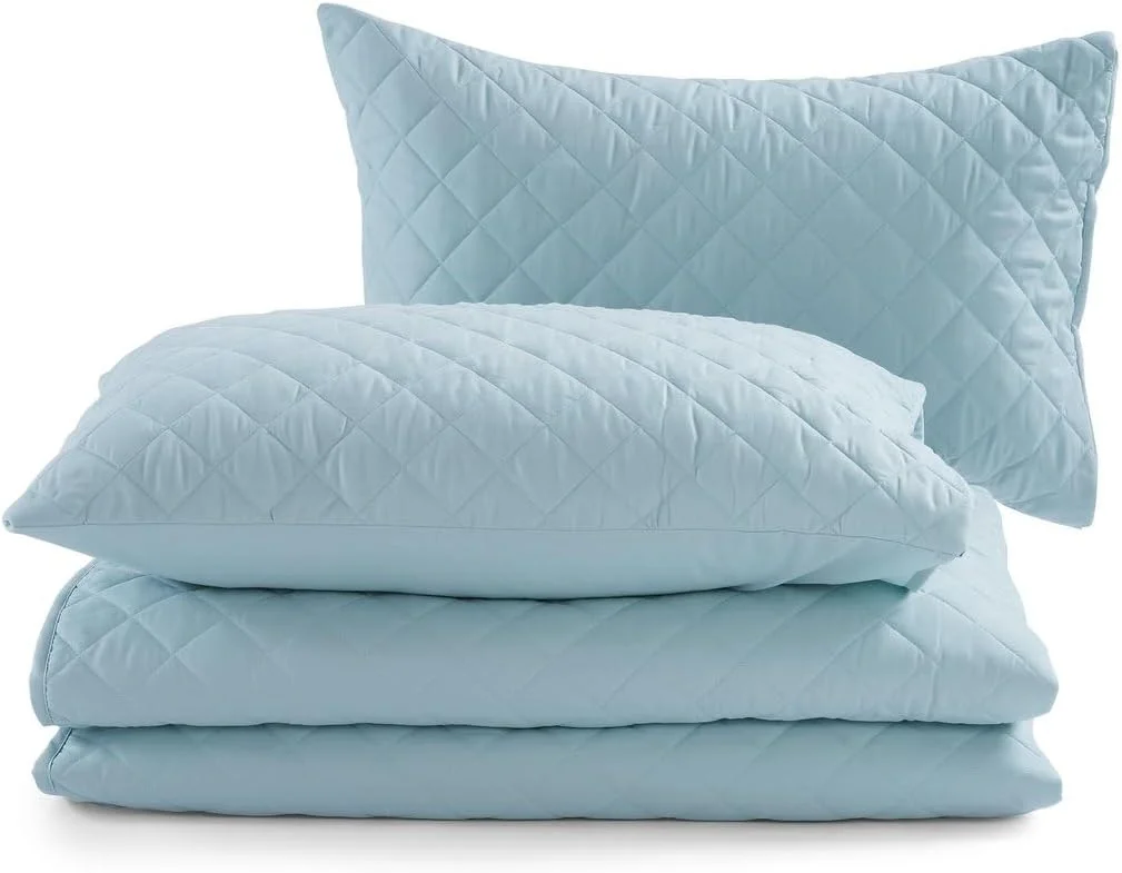 ست روتختی سه تکه طرح لوزی پان هوم ابعاد 220X240 سانتی متر - آبی