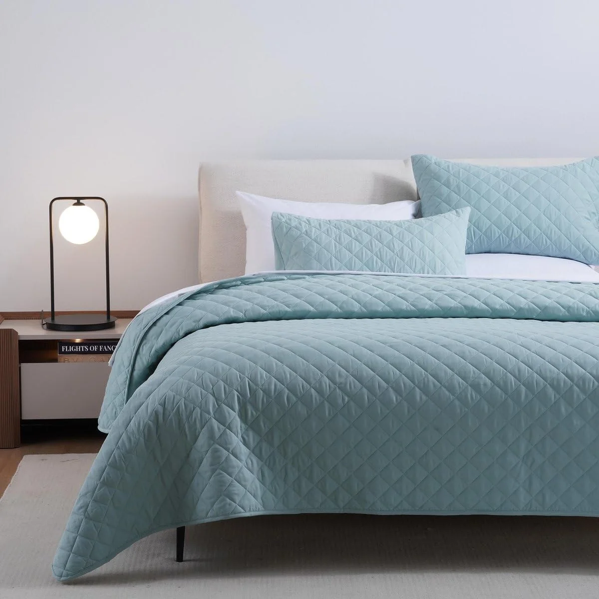 ست روتختی سه تکه طرح لوزی پان هوم ابعاد 220X240 سانتی متر - آبی