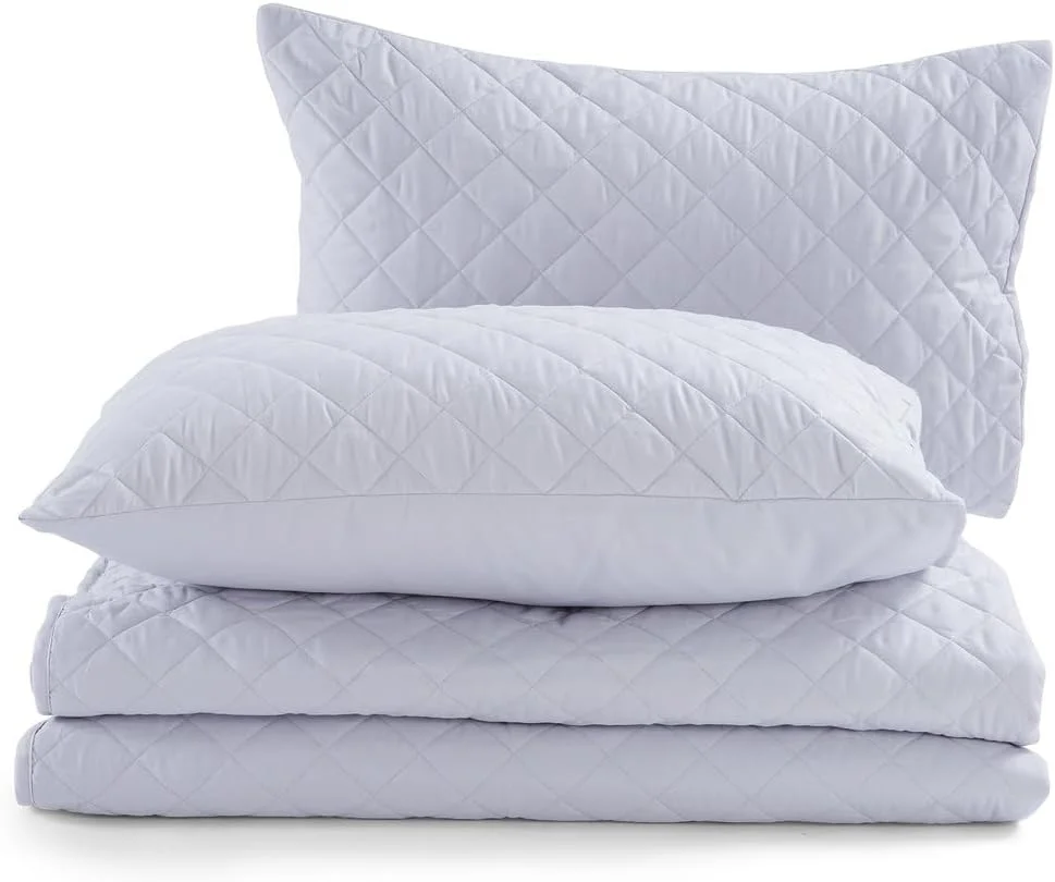 ست روتختی سه تکه طرح لوزی پان هوم مدل Essential، سایز 220x240 سانتی متر - خاکستری