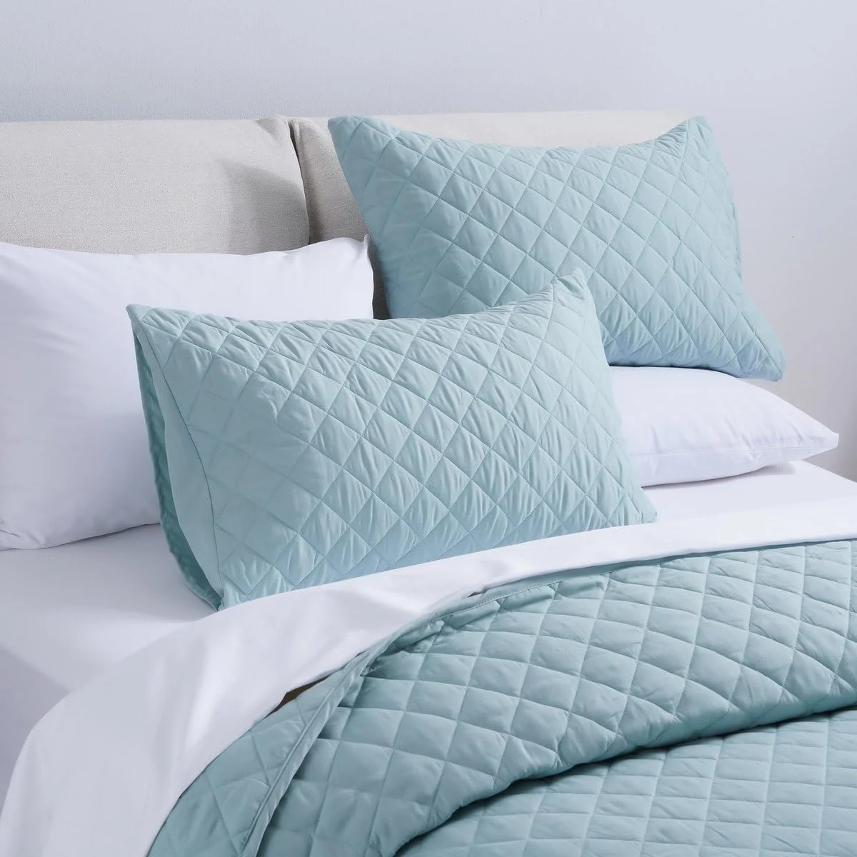 ست روتختی سه تکه طرح لوزی پان هوم ابعاد 220X240 سانتی متر - آبی