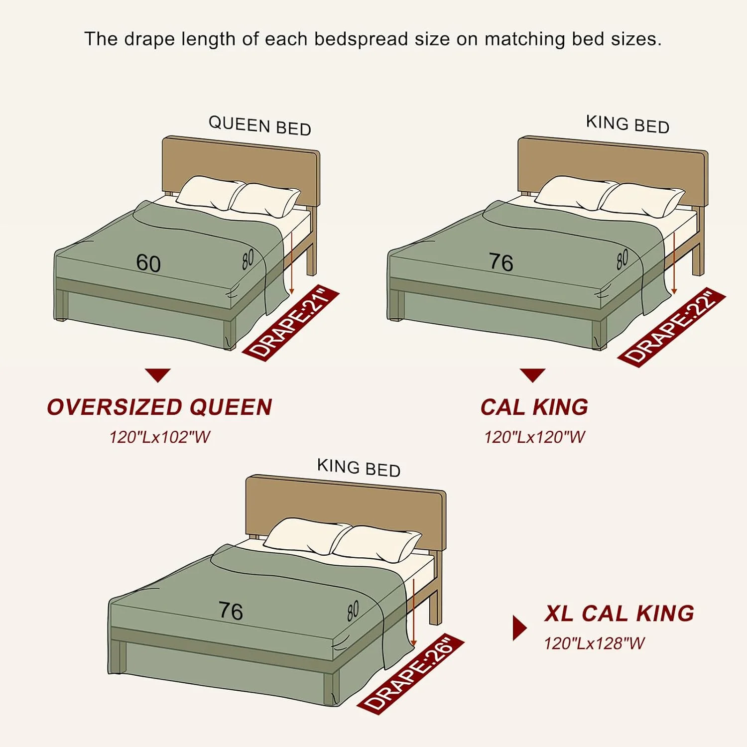 روتختی کالیفرنیا کینگ بزرگ EWlinens، طرح چهارخانه قهوه ای مزرعه، سایز بزرگ 304x325 سانتی متر، 100% پنبه