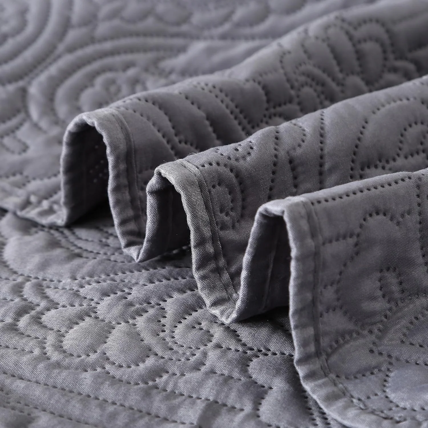 روتختی لحافی تابستانی ENJOHOS سایز کینگ، لحاف سبک خاکستری سایز کوئین 3 تکه، روتختی کینگ سایز میکروفایبر برجسته دو رو با روبالشتی برای تخت کینگ، پتوی لحافی نازک روکش تخت