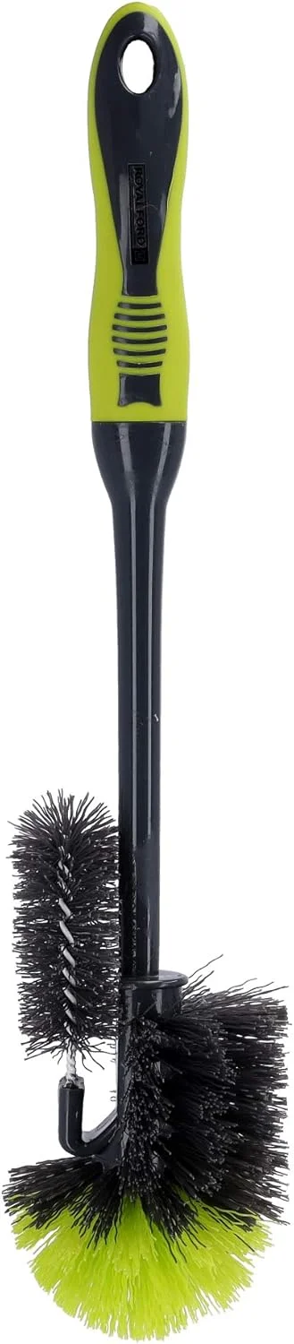 برس توالت رویال فورد مدل RF2372GR به همراه جا برس - نگهداری آسان و قابل حمل با دسته راحت | طراحی جمع و جور | رفع گرفتگی توالت و لوله ها | ایده آل برای استفاده در خانه و محل کار - خاکستری