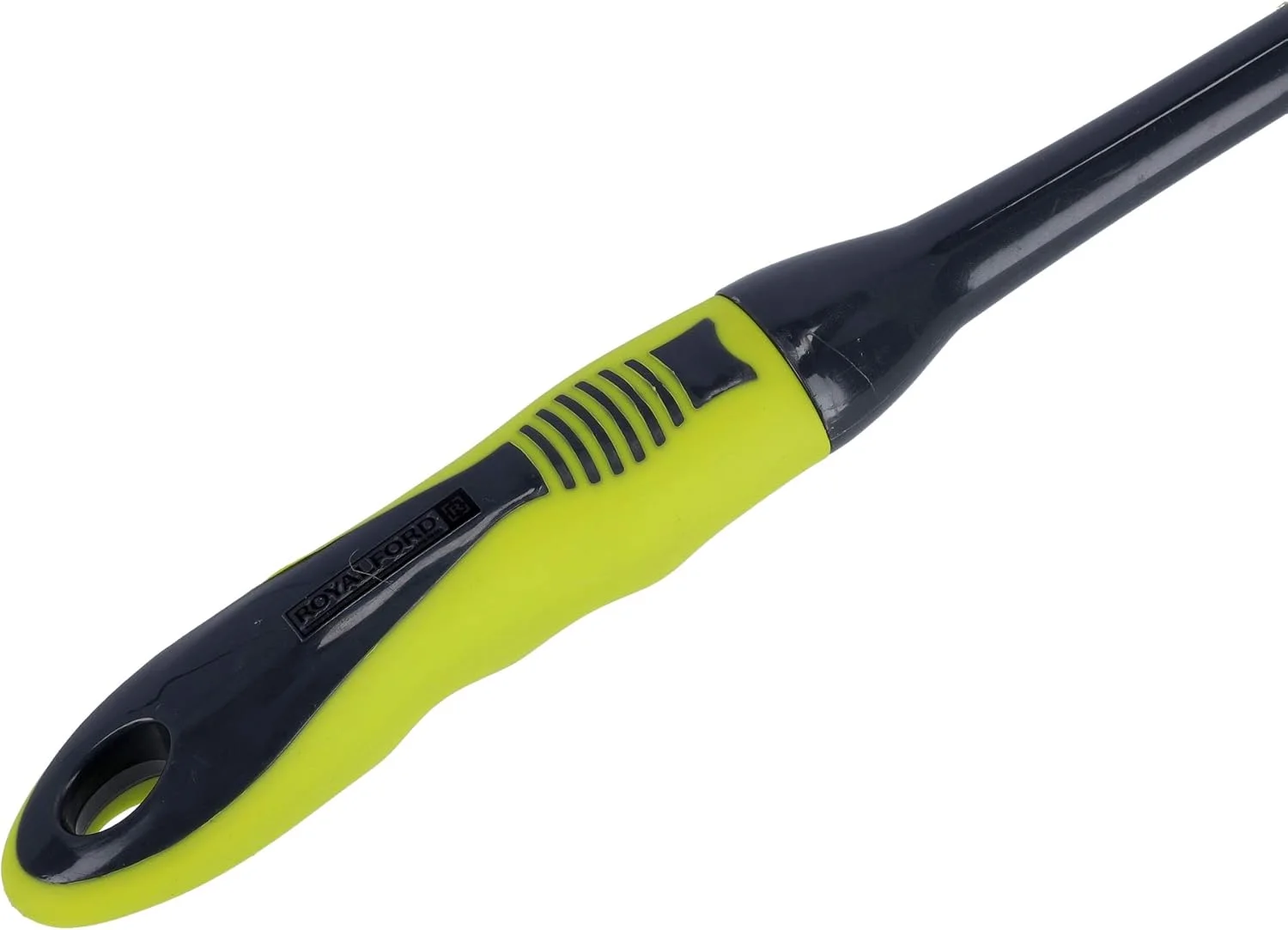 برس توالت رویال فورد مدل RF2372GR به همراه جا برس - نگهداری آسان و قابل حمل با دسته راحت | طراحی جمع و جور | رفع گرفتگی توالت و لوله ها | ایده آل برای استفاده در خانه و محل کار - خاکستری