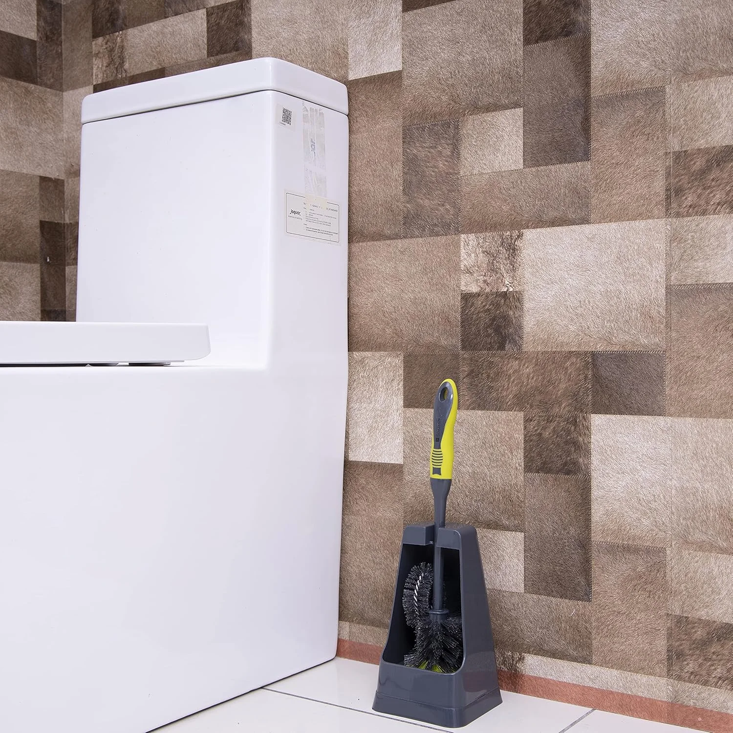 برس توالت رویال فورد مدل RF2372GR به همراه جا برس - نگهداری آسان و قابل حمل با دسته راحت | طراحی جمع و جور | رفع گرفتگی توالت و لوله ها | ایده آل برای استفاده در خانه و محل کار - خاکستری