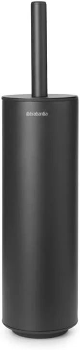 برابانتیا - برس توالت و جا برسی Mindset - برس سیلیکونی بهداشتی - تمیز کننده زیر لبه - دسته فولادی محافظ - مقاوم در برابر خوردگی - لوازم جانبی حمام - خاکستری بی نهایت - 42 x 11 x 9.6 سانتی متر