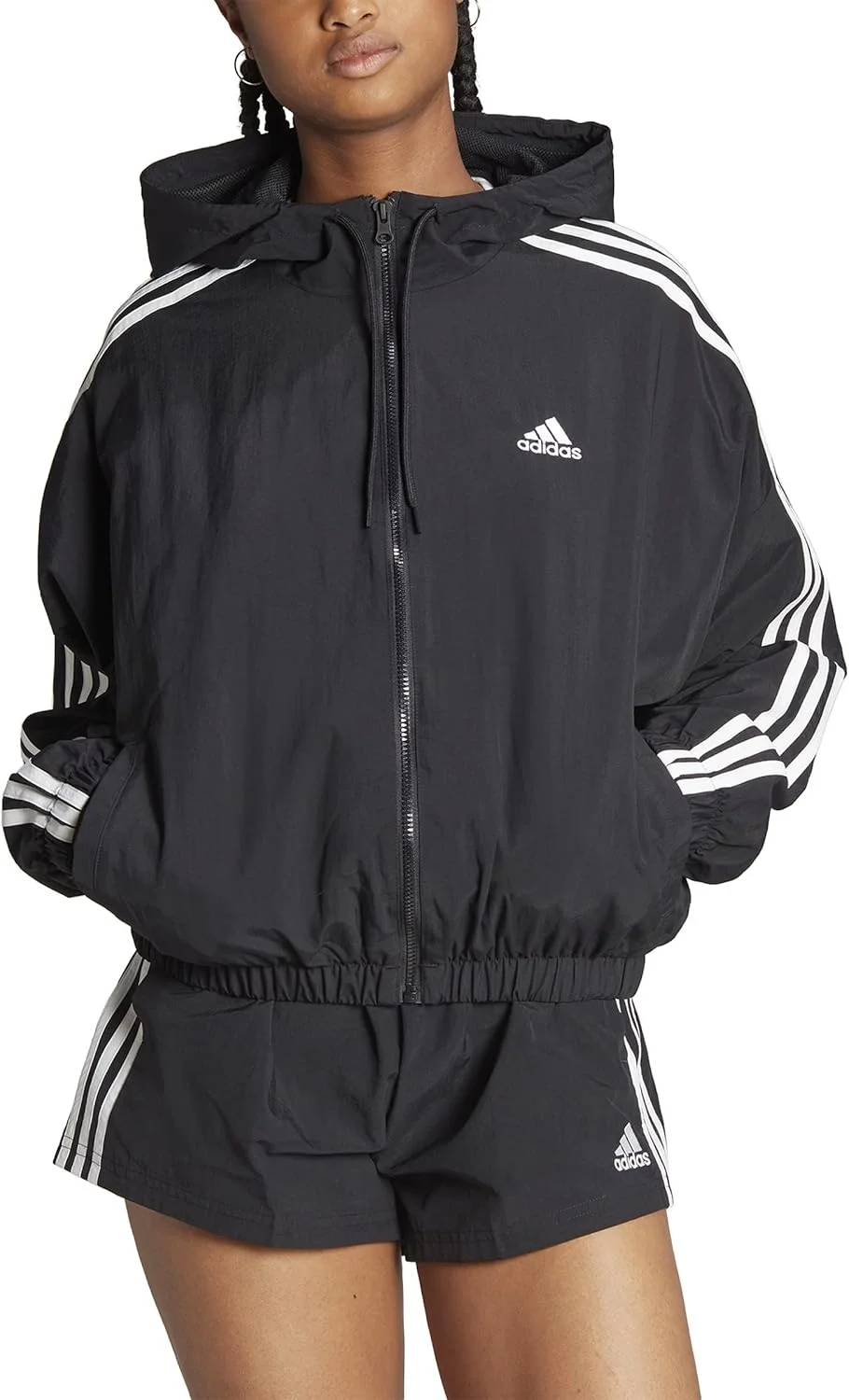 بادگیر زنانه آدیداس Essentials 3-Stripes بافت مشکی، سایز M بادگیر زنانه آدیداس Essentials 3-Stripes بافت مشکی، سایز M