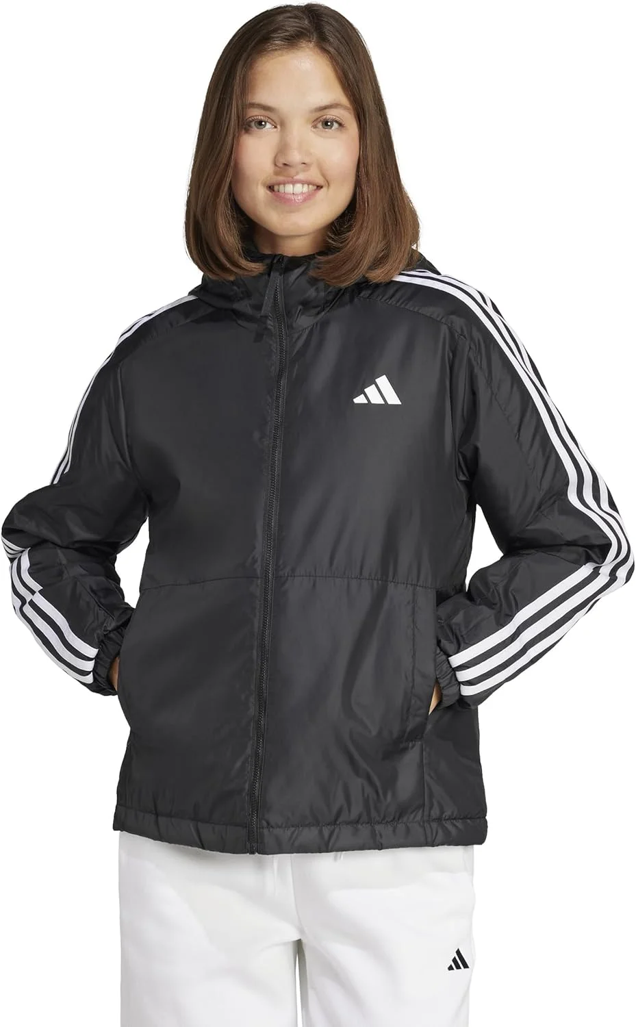 کاپشن کلاه دار زنانه آدیداس مدل Essentials 3-Stripes عایق دار کاپشن کلاه دار زنانه آدیداس مدل Essentials 3-Stripes عایق دار