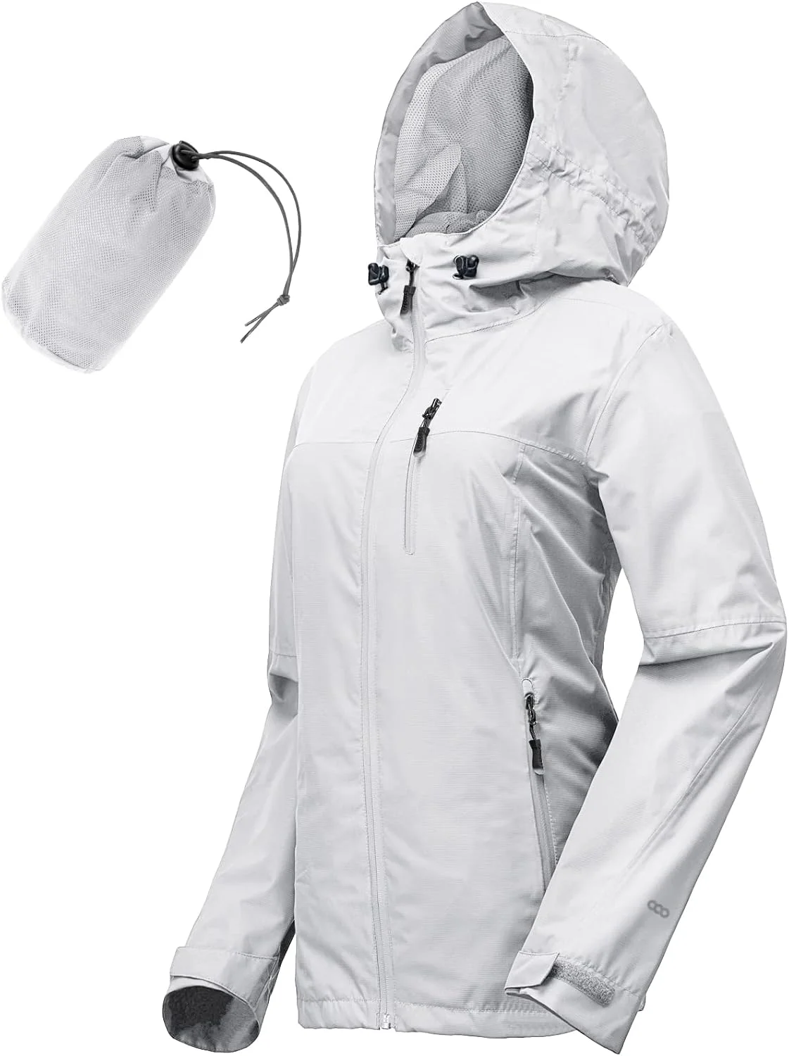 کاپشن بارانی زنانه 33000ft، سبک وزن و ضد آب با کلاه، مناسب دوچرخه سواری و بادگیر