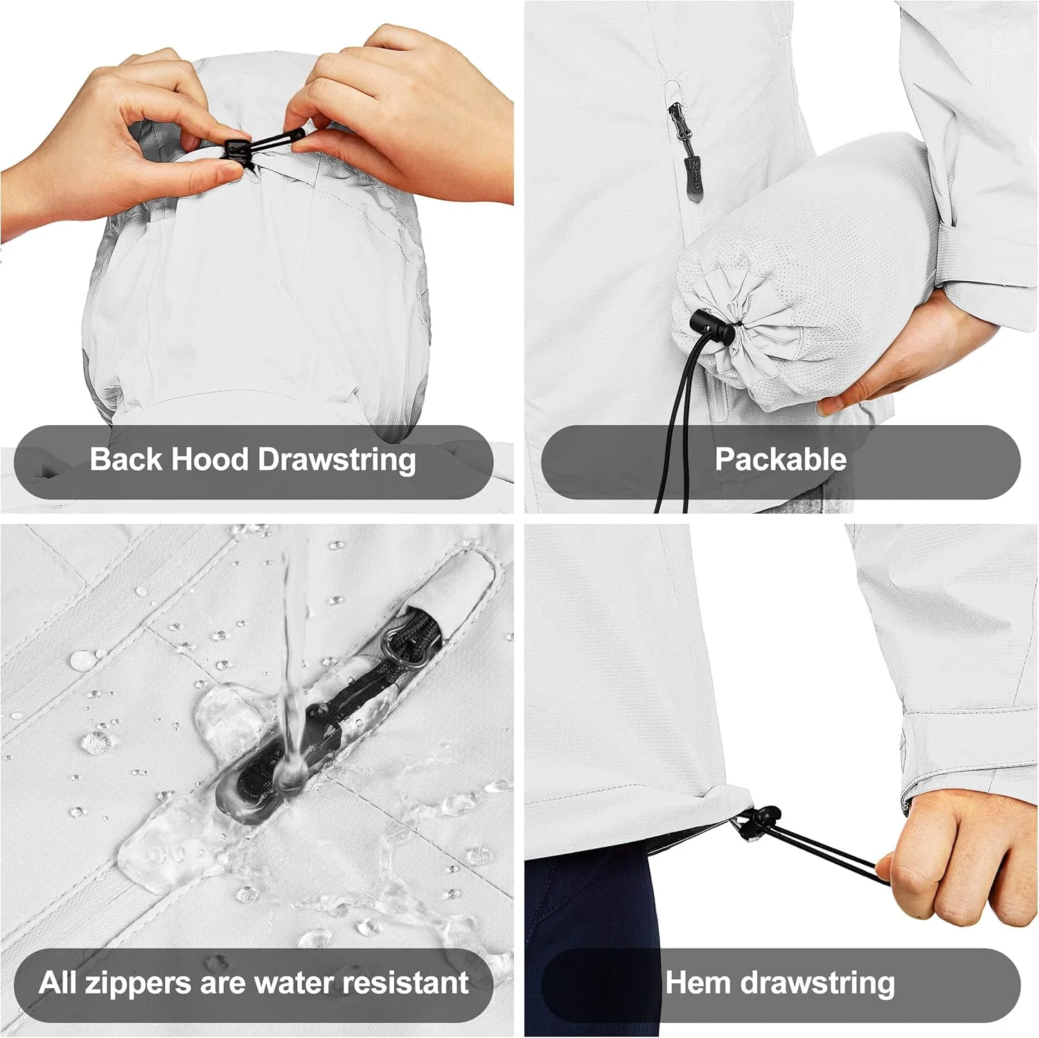 کاپشن بارانی زنانه 33000ft، سبک وزن و ضد آب با کلاه، مناسب دوچرخه سواری و بادگیر کاپشن بارانی زنانه 33000ft، سبک وزن و ضد آب با کلاه، مناسب دوچرخه سواری و بادگیر