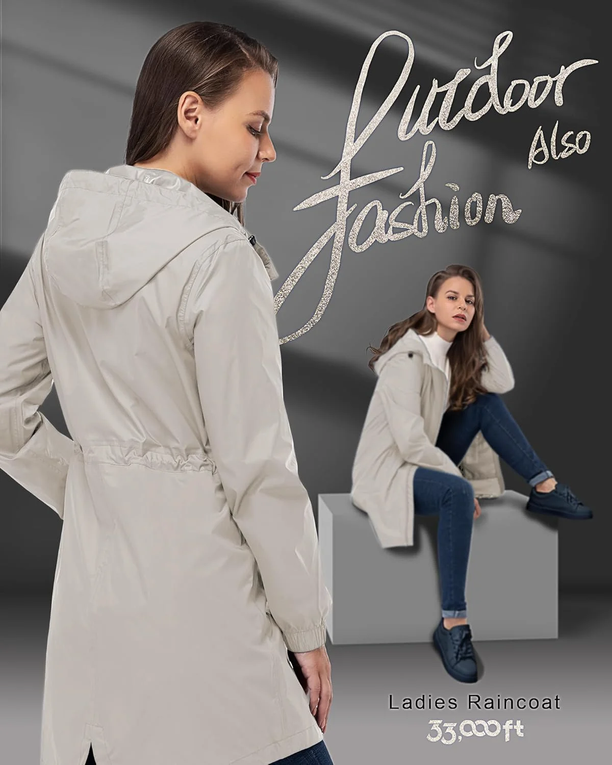 کاپشن بارانی زنانه 33000ft مدل T048 کاپشن بارانی زنانه 33000ft مدل T048