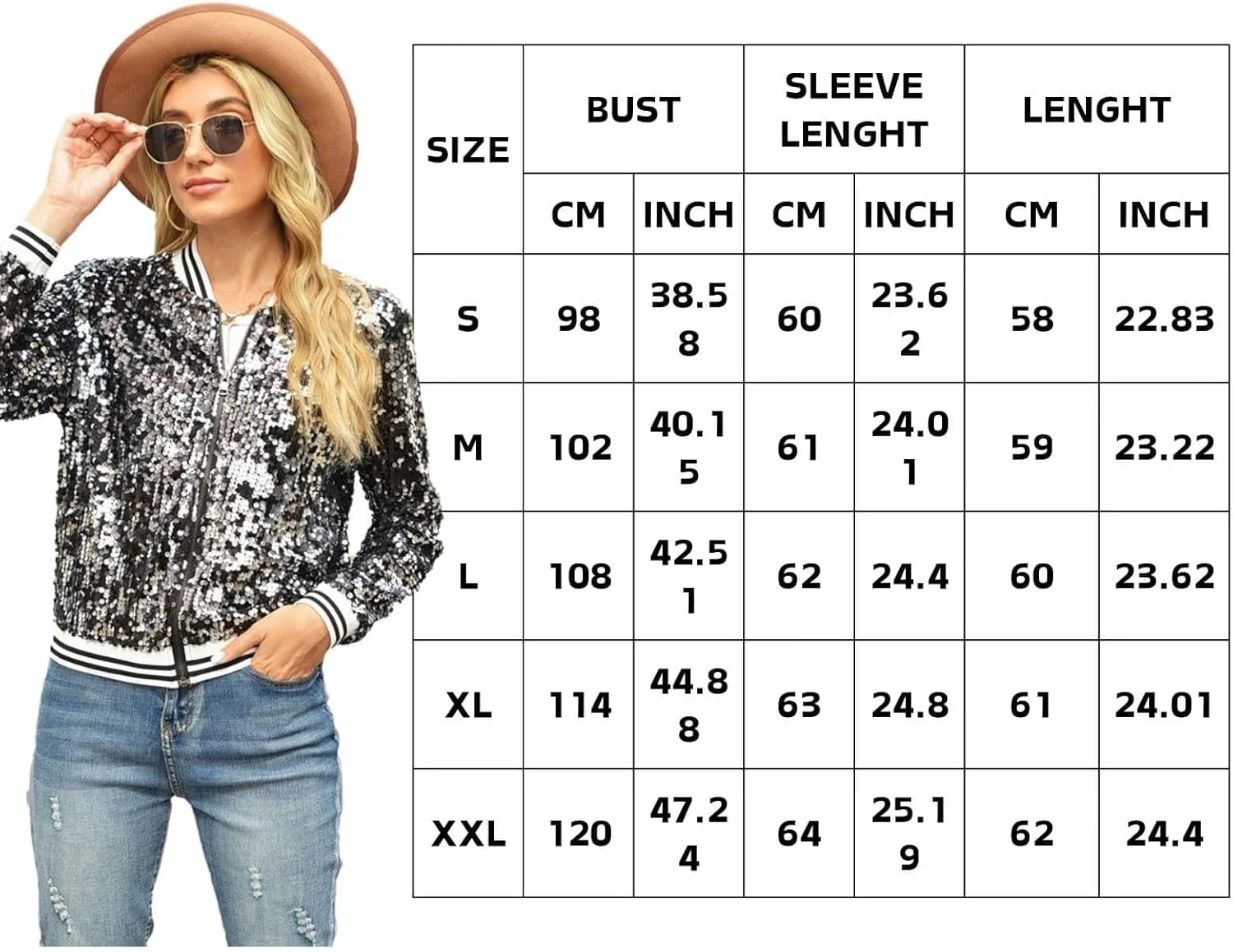 ژاکت پولکی زنانه AGCOAH، ژاکت بمب افکن پولکی، بلوز درخشان مناسب مهمانی و فستیوال ژاکت پولکی زنانه AGCOAH، ژاکت بمب افکن پولکی، بلوز درخشان مناسب مهمانی و فستیوال