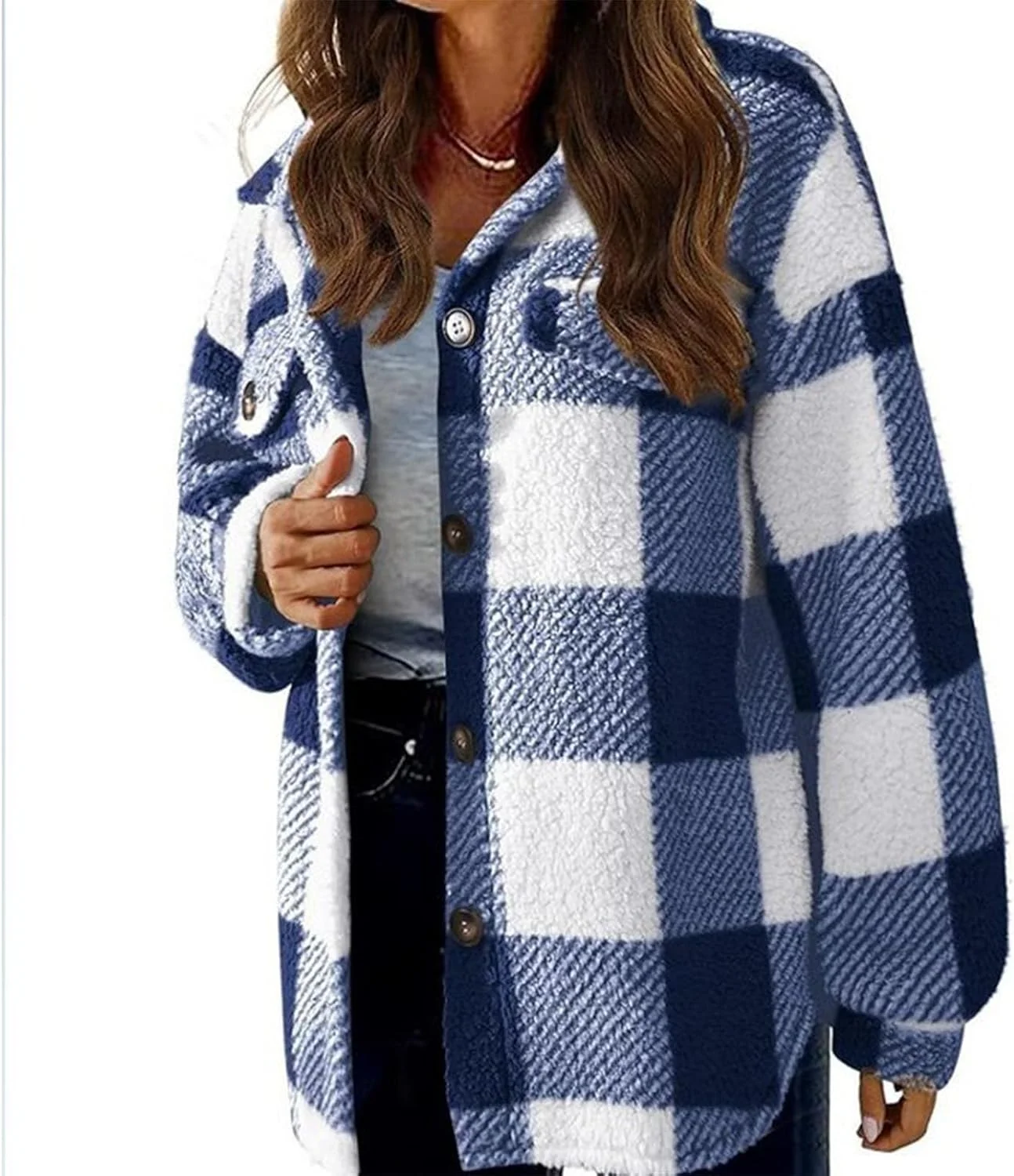 کت پشمی چهارخانه زنانه AEPTDEO، ژاکت پاییزی آستردار، دکمه دار، یقه برگردان، ژاکت های پیراهنی Y2k، ژاکت های بافتنی غیر رسمی کت پشمی چهارخانه زنانه AEPTDEO، ژاکت پاییزی آستردار، دکمه دار، یقه برگردان، ژاکت های پیراهنی Y2k، ژاکت های بافتنی غیر رسمی