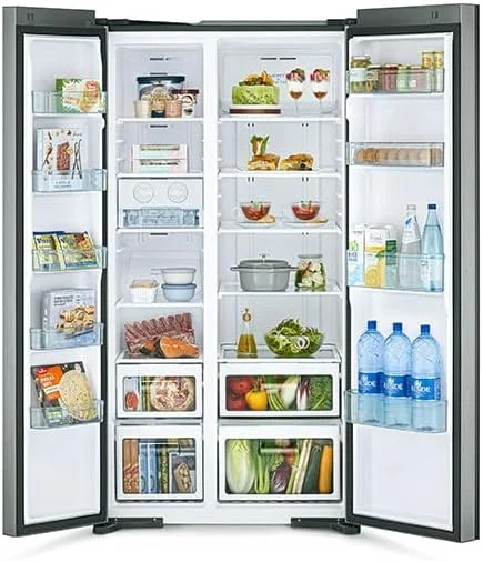 یخچال ساید بای ساید هیتاچی 700 لیتری مدل RS700PUK0GBS، 10 سال گارانتی کمپرسور اینورتر، یخچال بدون برفک، سیستم خنک کننده دوگانه فن - انجماد سریع - پنل LED - یخ ساز آسان چرخشی، نقره ای شیشه ای یخچال ساید بای ساید هیتاچی 700 لیتری مدل RS700PUK0GBS، 10 سال گارانتی کمپرسور اینورتر، یخچال بدون برفک، سیستم خنک کننده دوگانه فن - انجماد سریع - پنل LED - یخ ساز آسان چرخشی، نقره ای شیشه ای